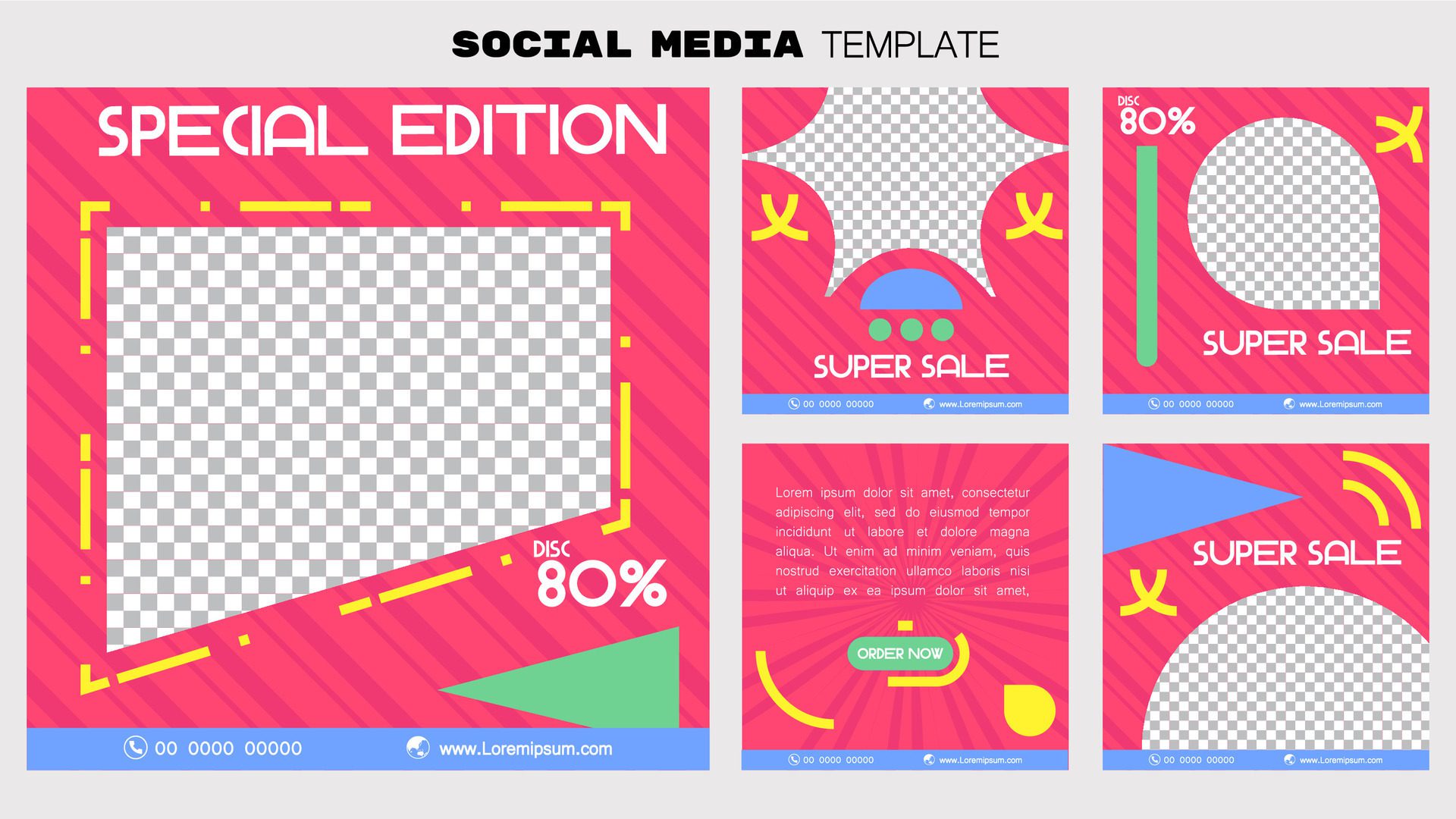 Social media post banner element sale promotion advertising. illustration vector. Modern and colorful color design style. Free Vector