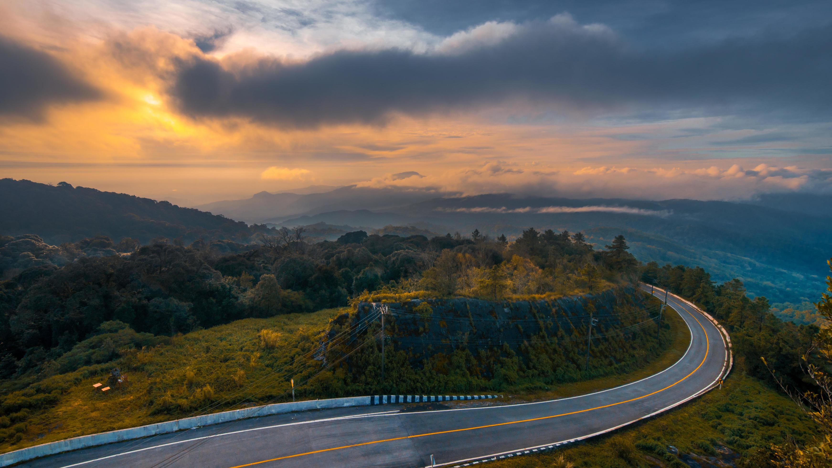 Beautiful scenery of Doi Inthanon on the morning sun. Beautiful landscape of Doi Inthanon, Chiang Mai Thailand. Stock Free