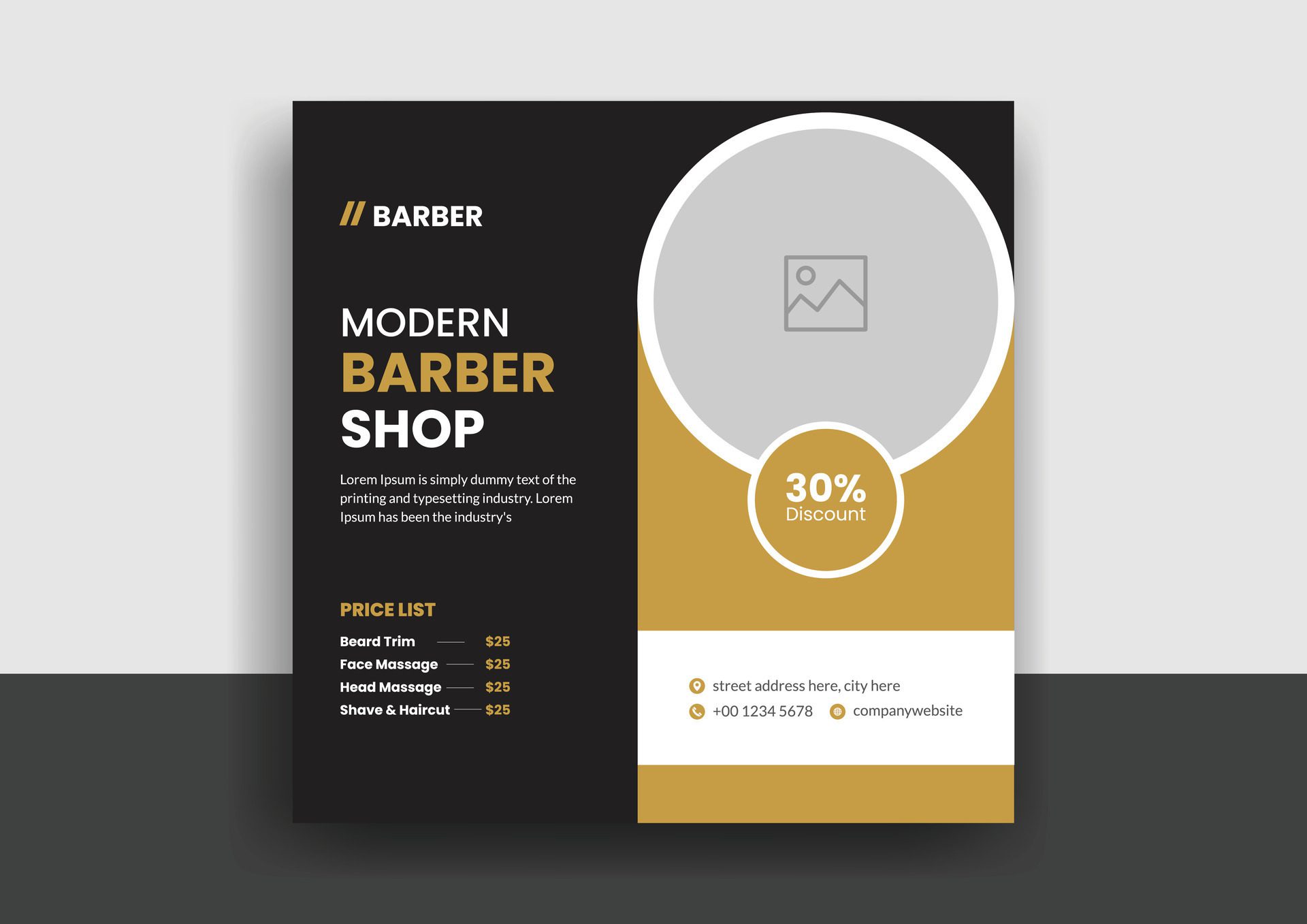 Barber shop hair salon social media post template. beauty spa business web banner design Free Vector