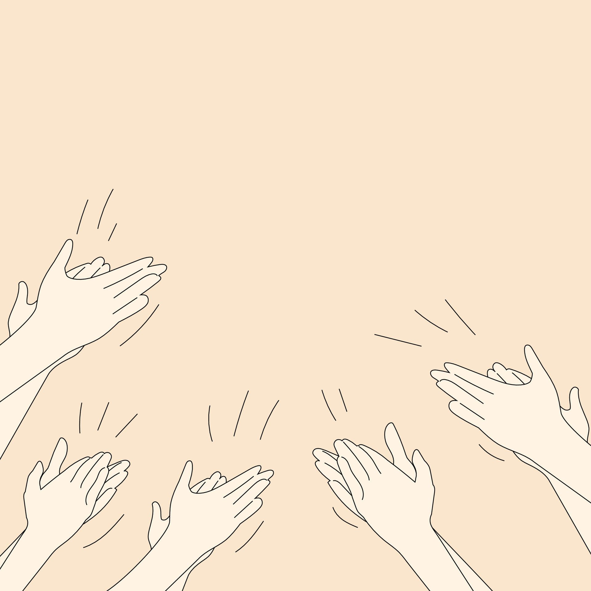 Human hands clapping banner with text place concept Free Vector