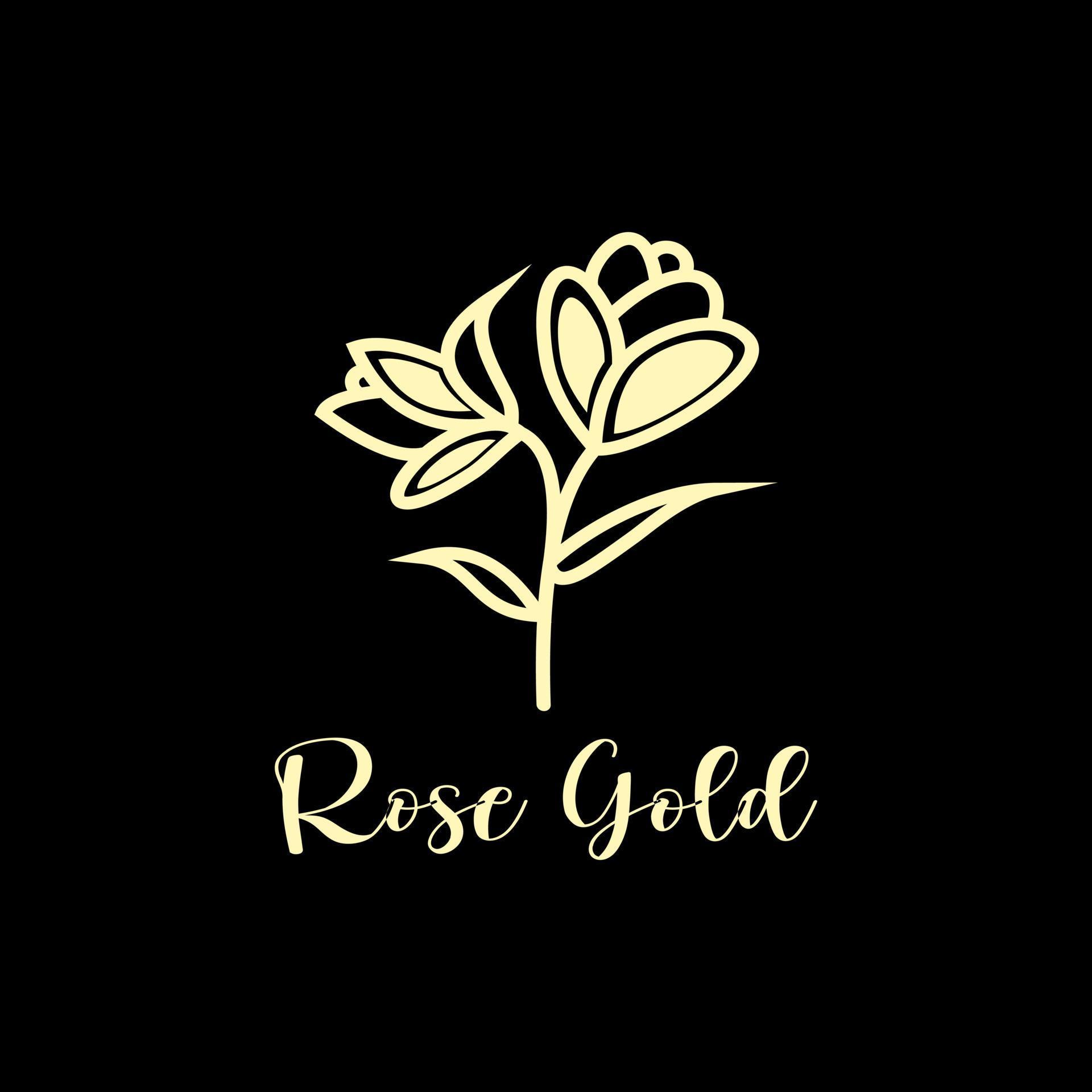 Roses Gold logo. flower luxury beauty salon, fashion, skincare, cosmetic, nature and spa products. Stock Free