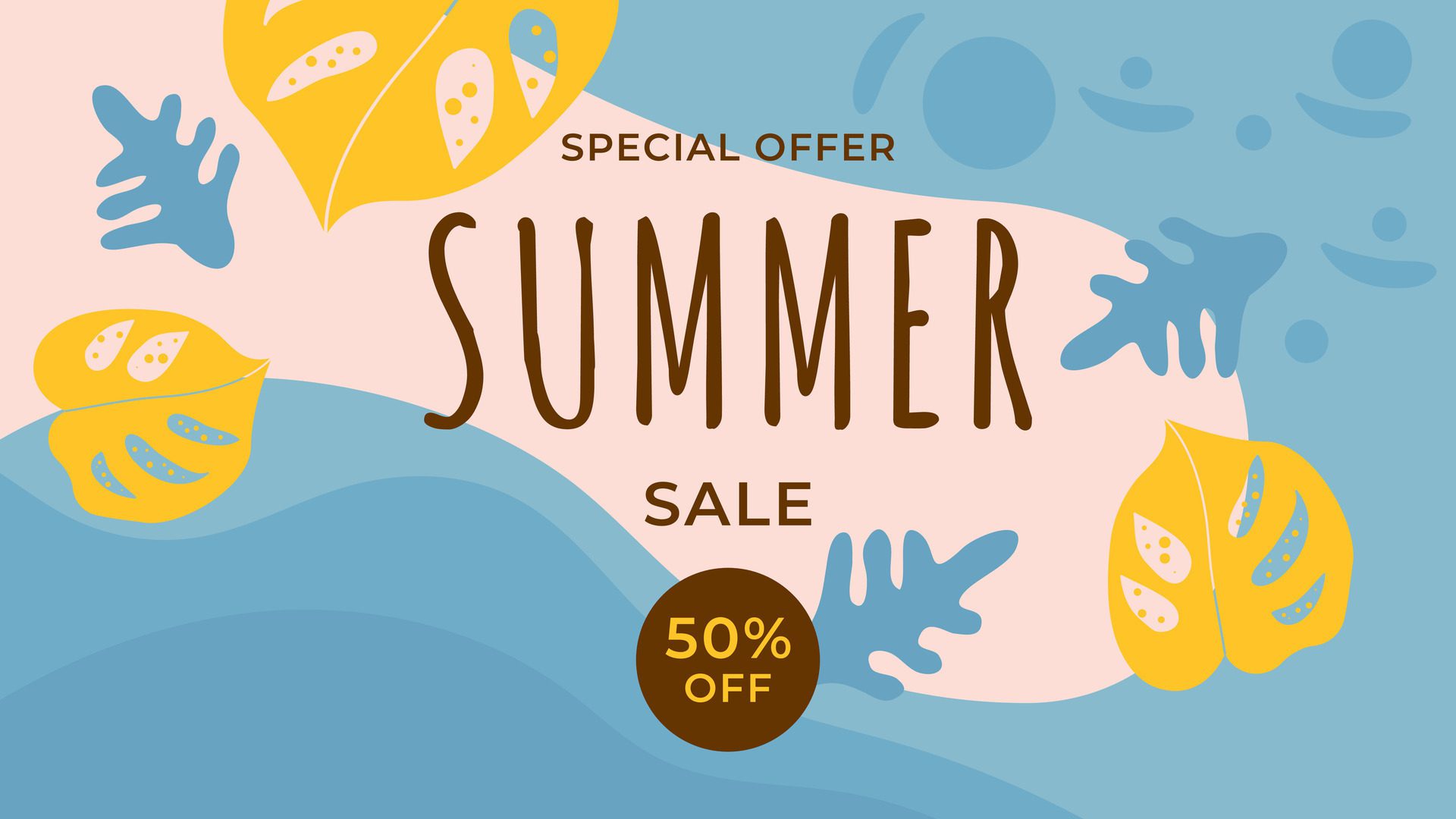 ABSTRACT SUMMER SALE DISCONT BANNER PROMOTION BACKGROUND PASTEL COLOR. GOOD FOR SOCIAL MEDIA POST, COVER , POSTER Free Vector