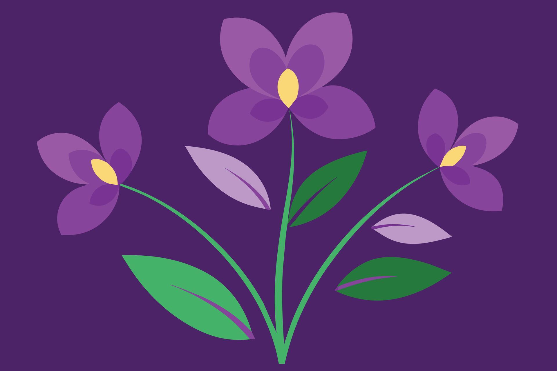 Vector Background with Purple Flowers Stock Free