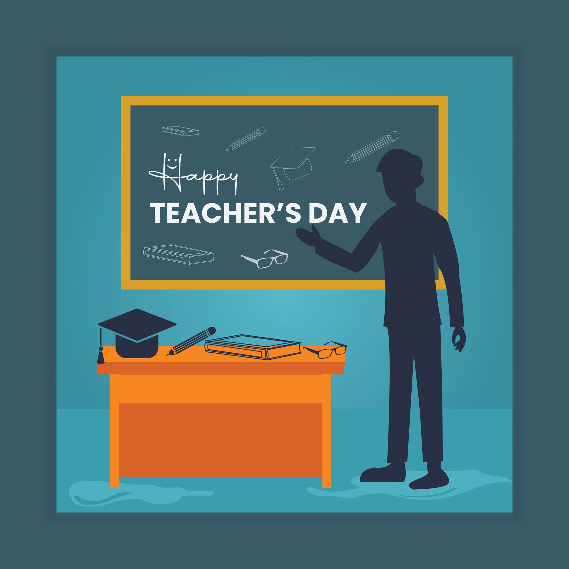 Happy teacher’s day special realistic square size social media or instagram post banner. Free Vector
