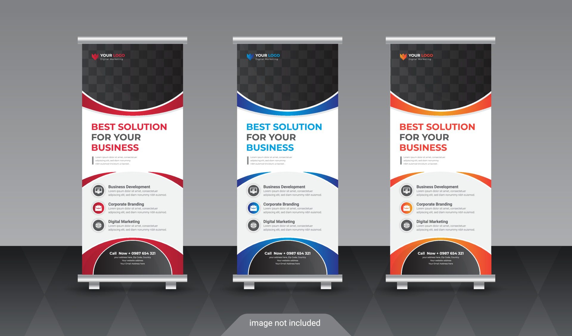 Business roll up banner, standee business banner template Free Vector