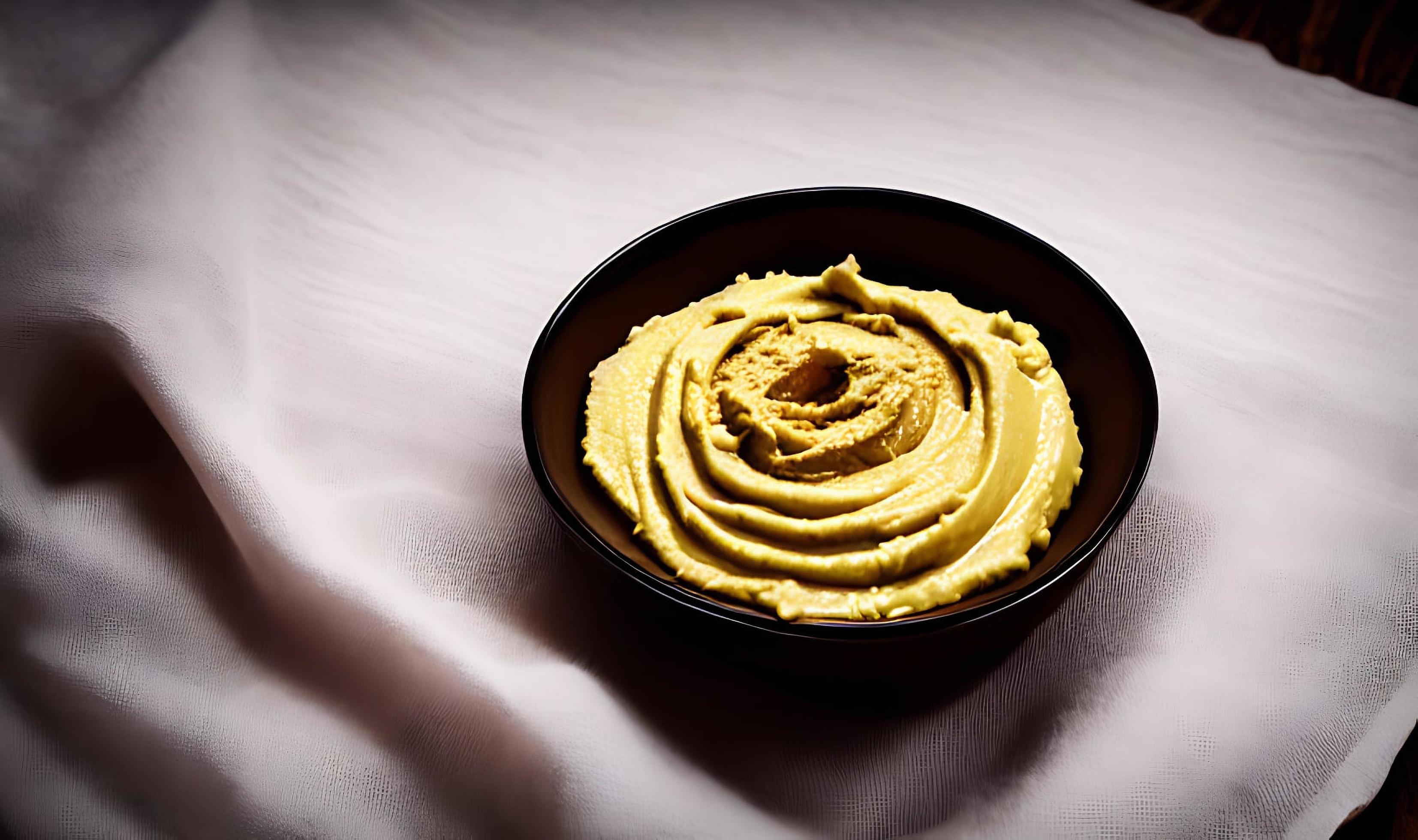 Healthy food. Traditional freshly made organic hummus. Stock Free