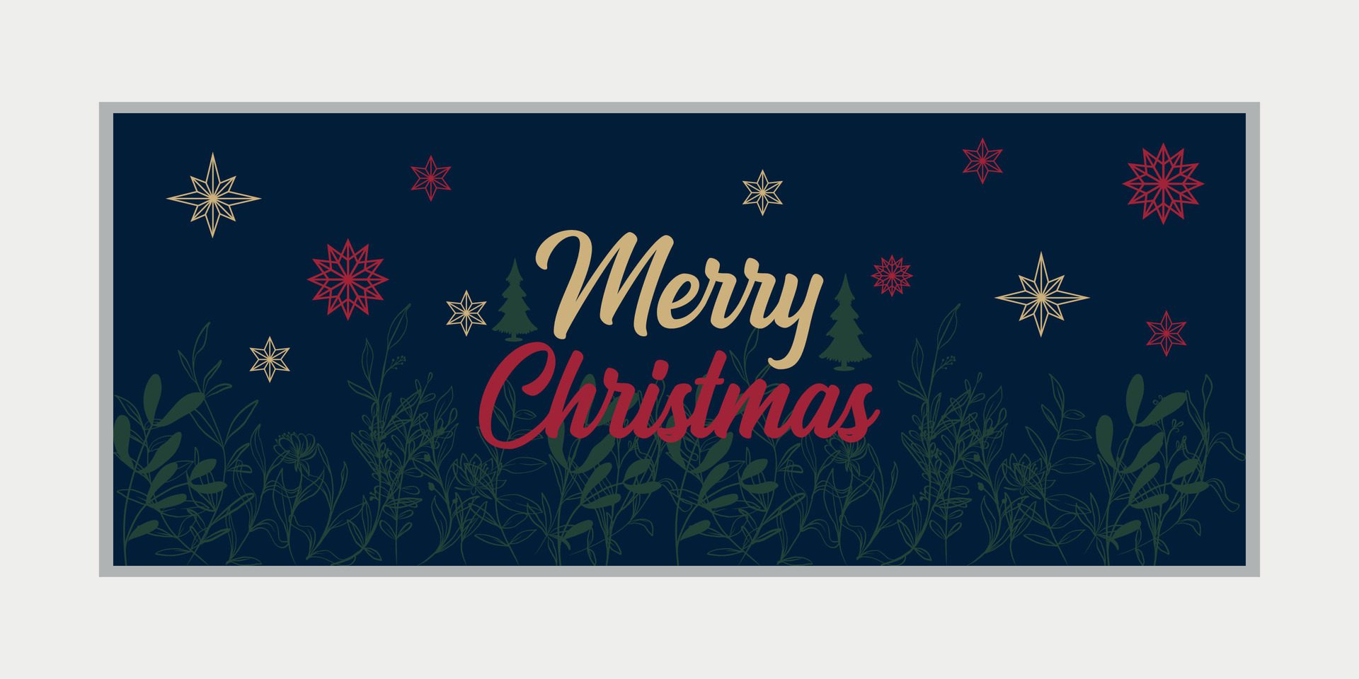 merry christmas banner set and happy new year banner, social media cover and web banner Free Vector