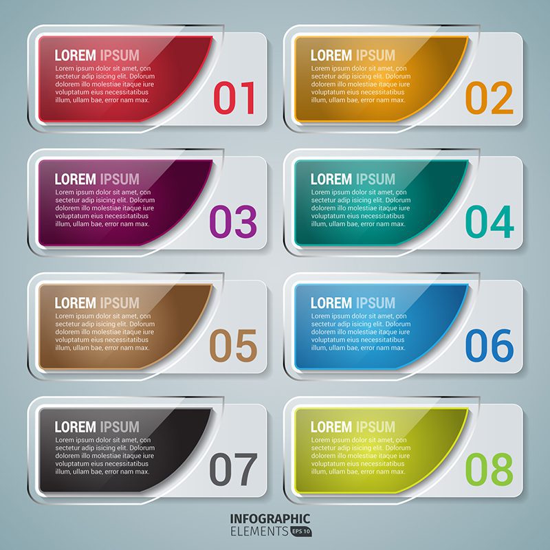 Infographic Number Banner Design Elements Free Vector and Free SVG