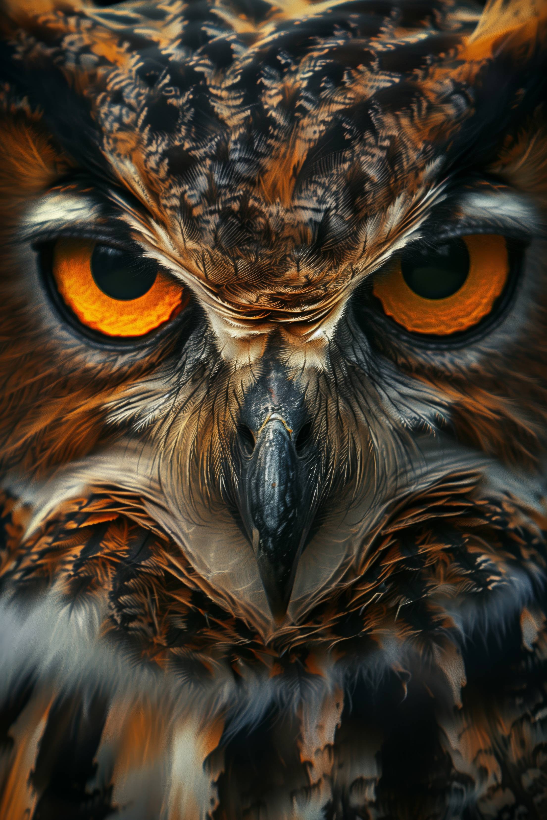 Breathtaking Predatory Look of an Owl Stock Free