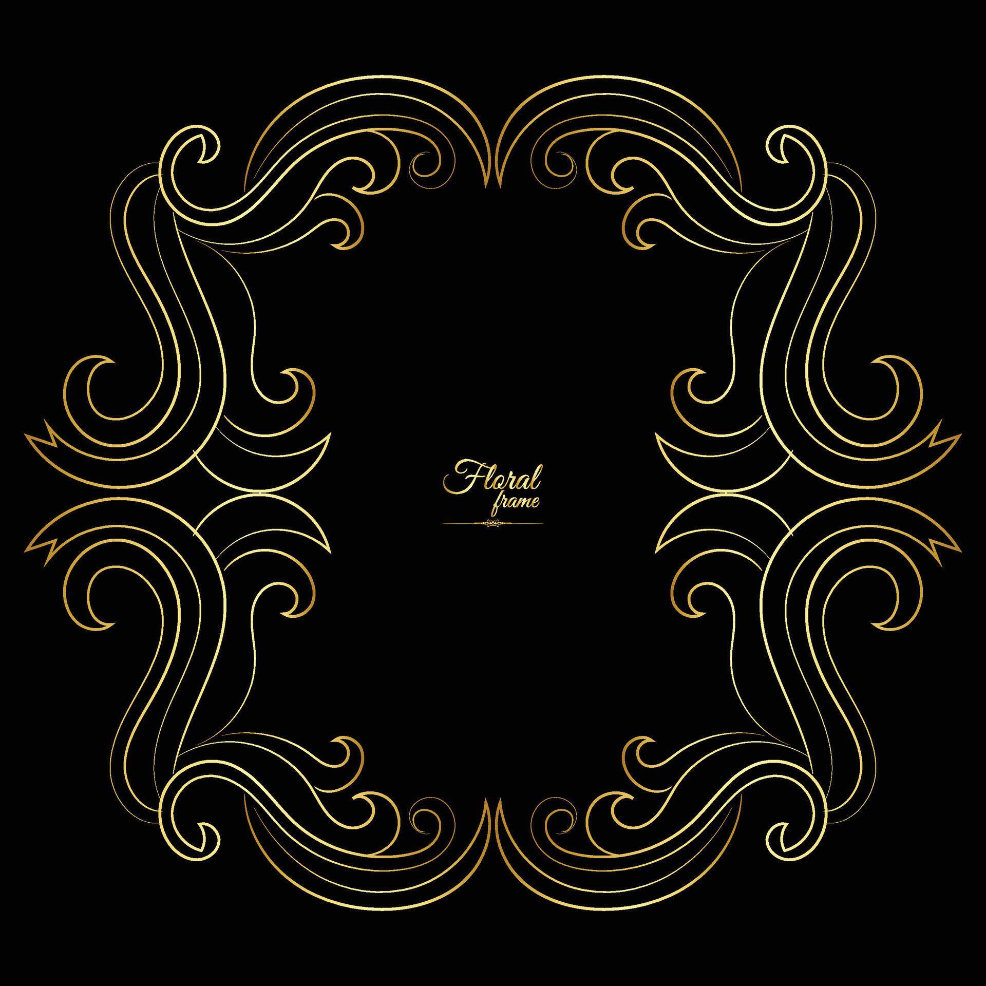 Vector luxury decorative golden vintage frames and borders. retro ornamental frame art and flower isolated floral background Stock Free