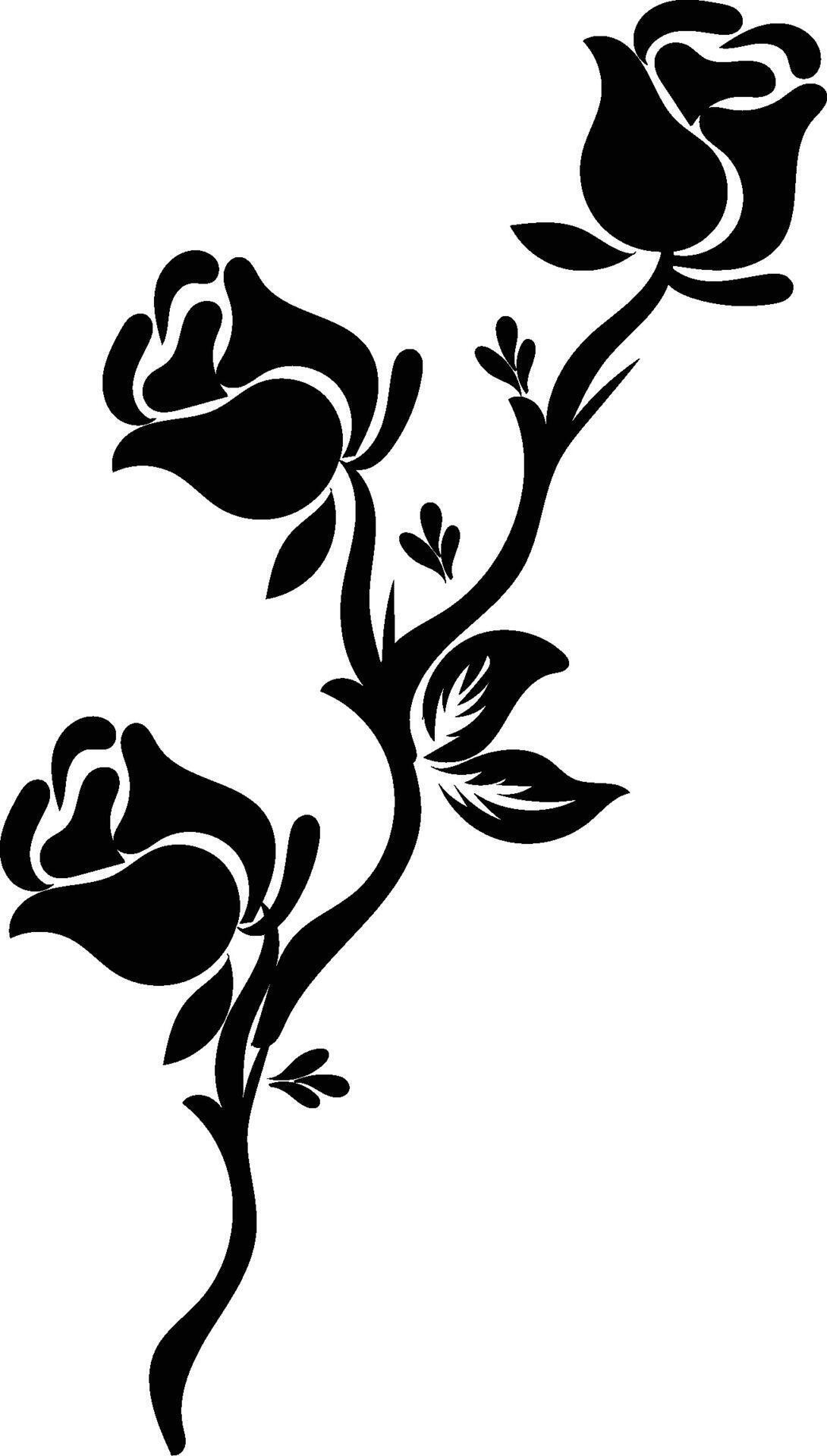 flower silhouettes design Stock Free