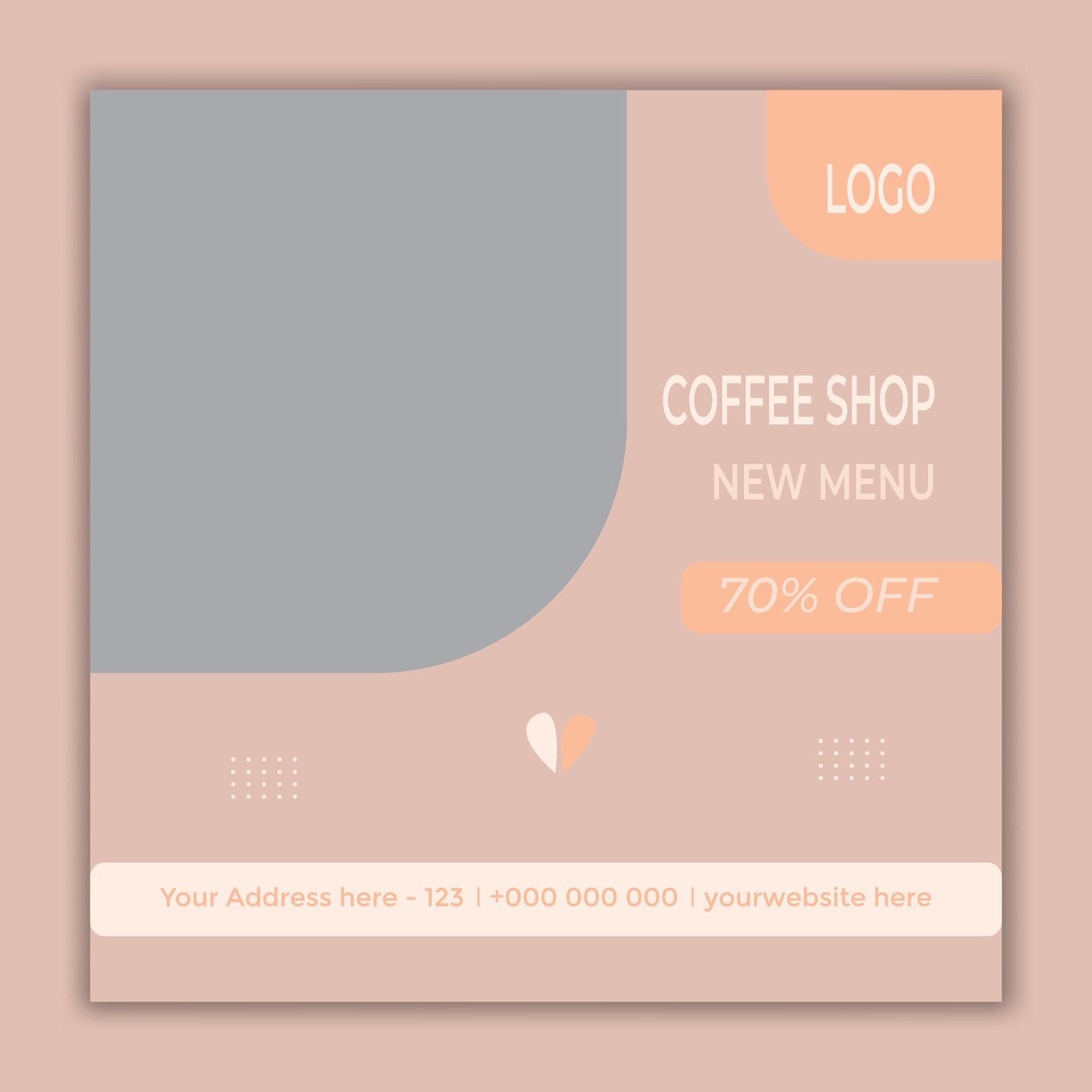 coffee drink menu sale promotional social media post banner template Free Vector