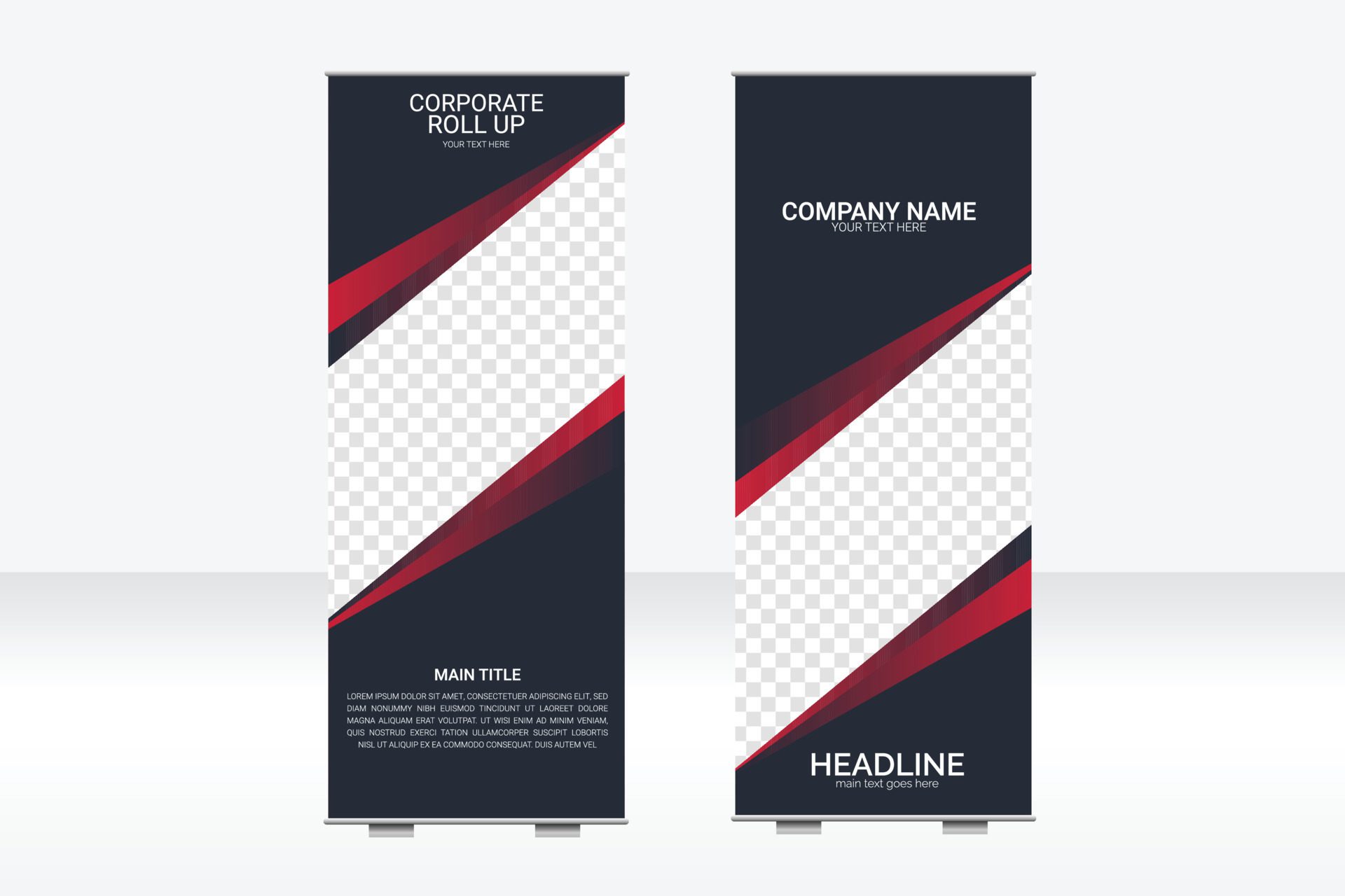 Corporate business roll up or stand banner template Free Vector