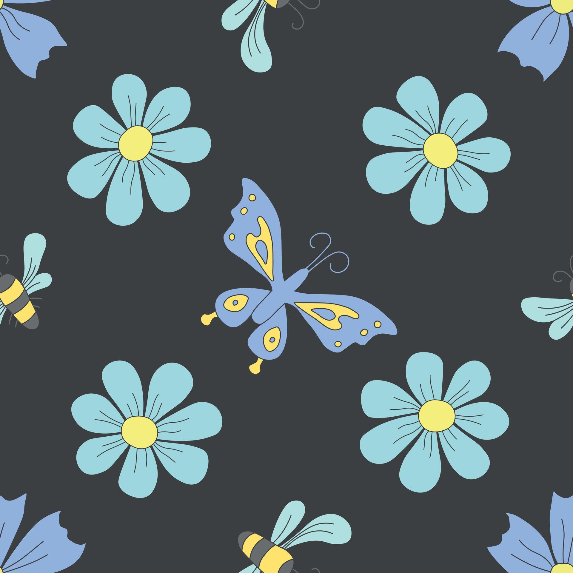 Spring floral pattern. Seamless pattern with flowers Stock Free