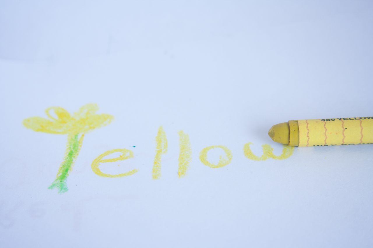 Yellow Crayon Stock Free