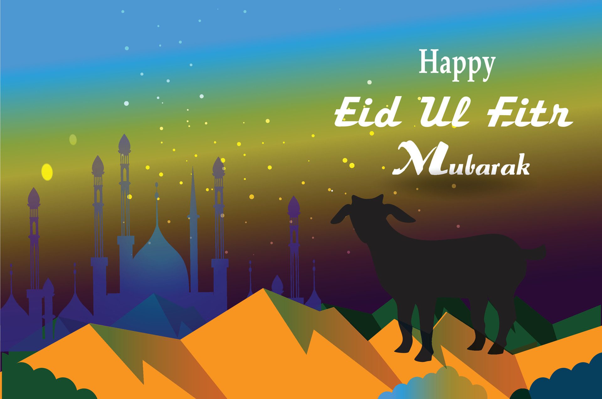 Eid ul Fitr beautiful banner background 2024 Free Vector