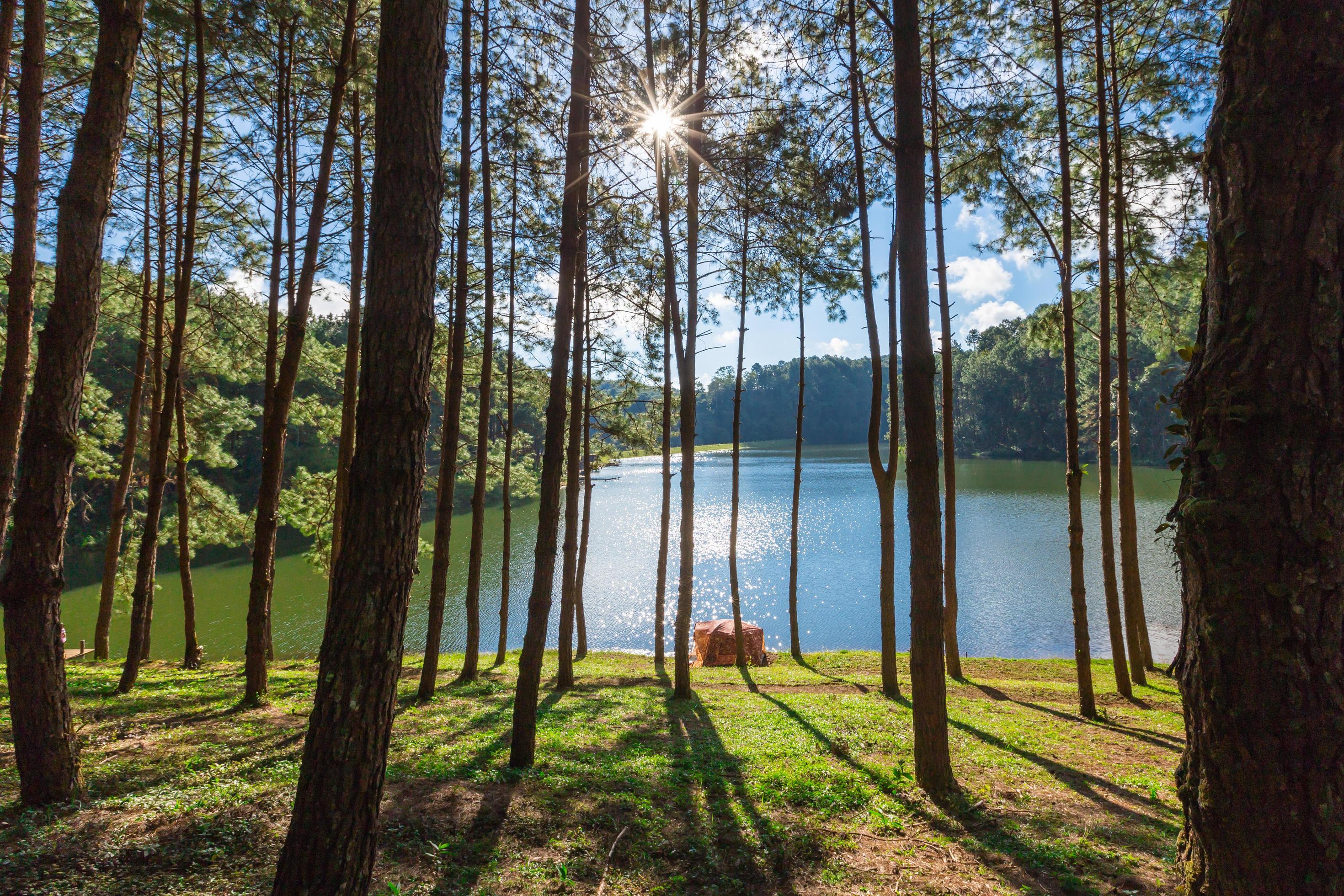 pang oung reservoir in ban rak thai at maehongson , Thailand Stock Free