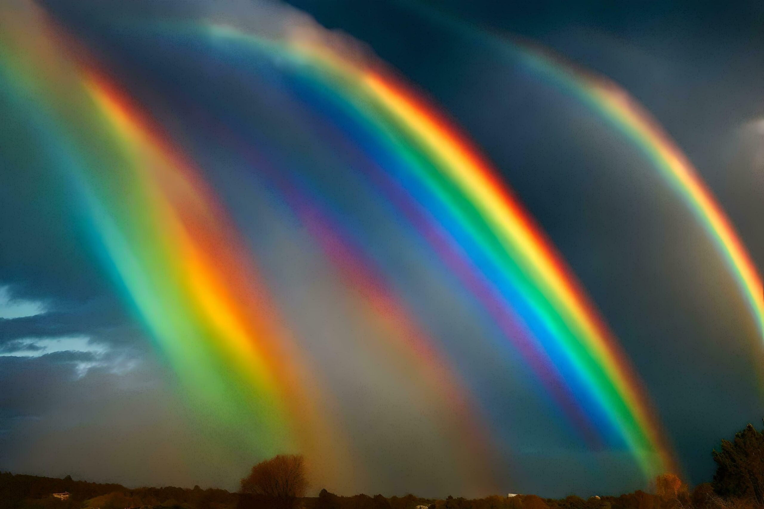 a rainbow appears to be forming in the sky Free Photo