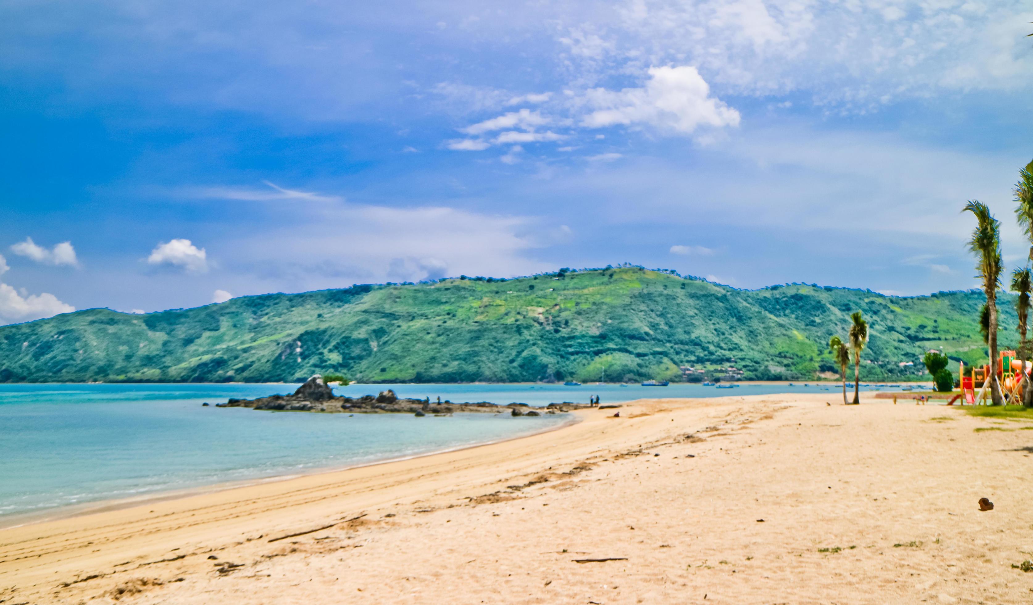 The beauty of the tropical beach of Mandalika, Lombok, West Nusa Tenggara, Indonesia Stock Free