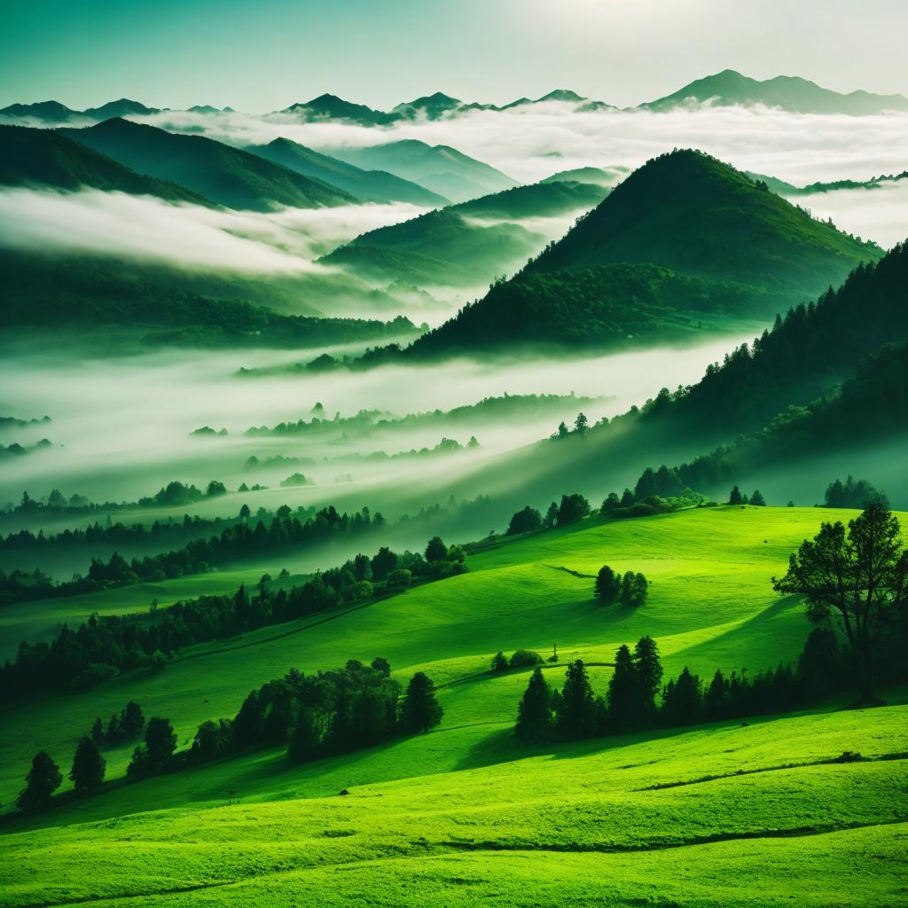 A green scenery with by @ai_generated