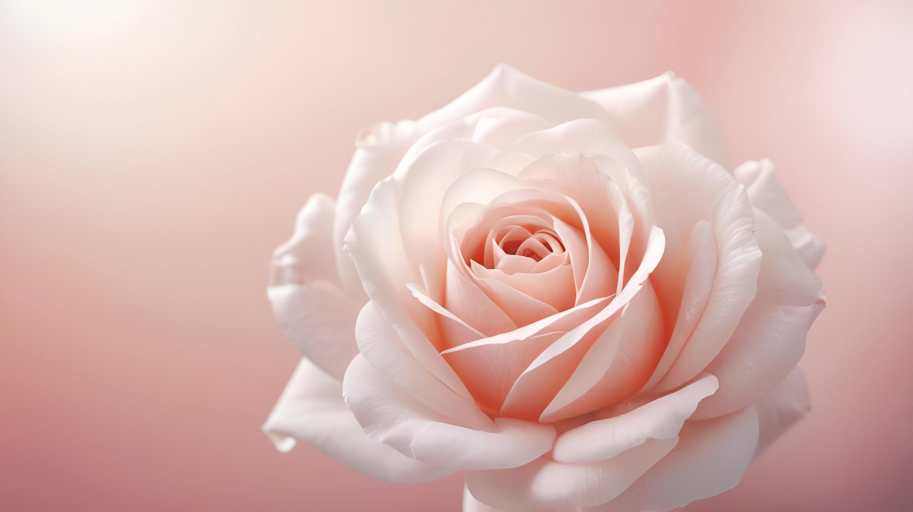 a single rose is shown in front of a pink background Stock Free