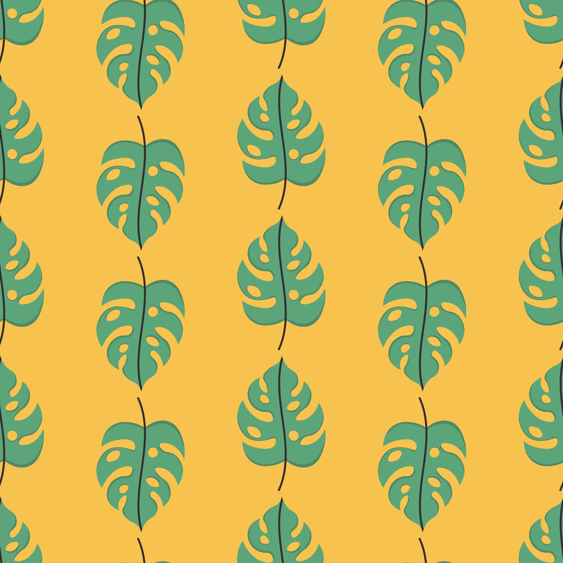 leaf summer seamless pattern hand drawn Free Vector