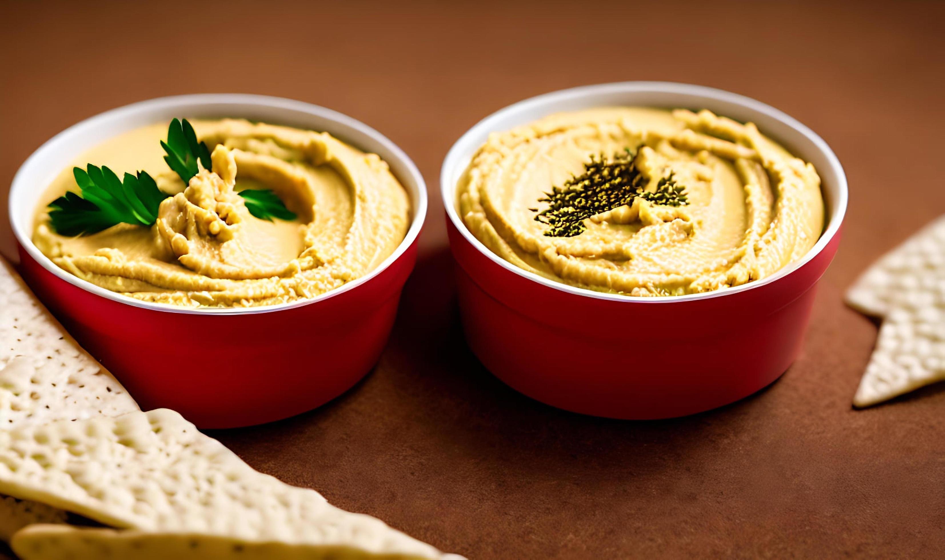 Healthy food. Traditional freshly made organic hummus. Stock Free