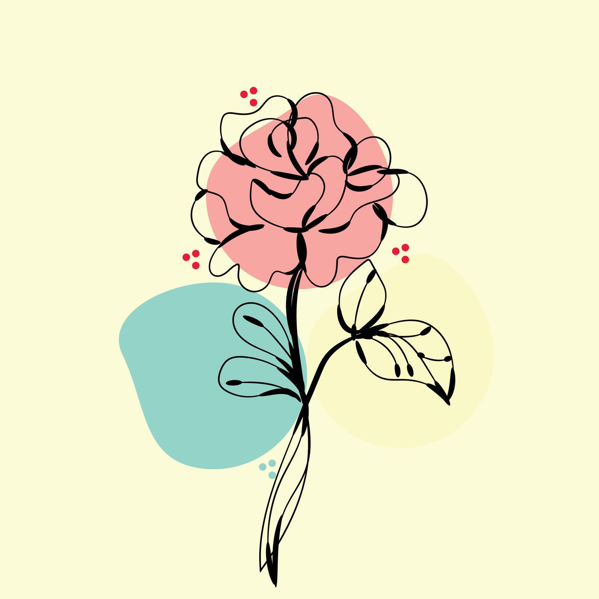 Flat design simple flower outline Stock Free