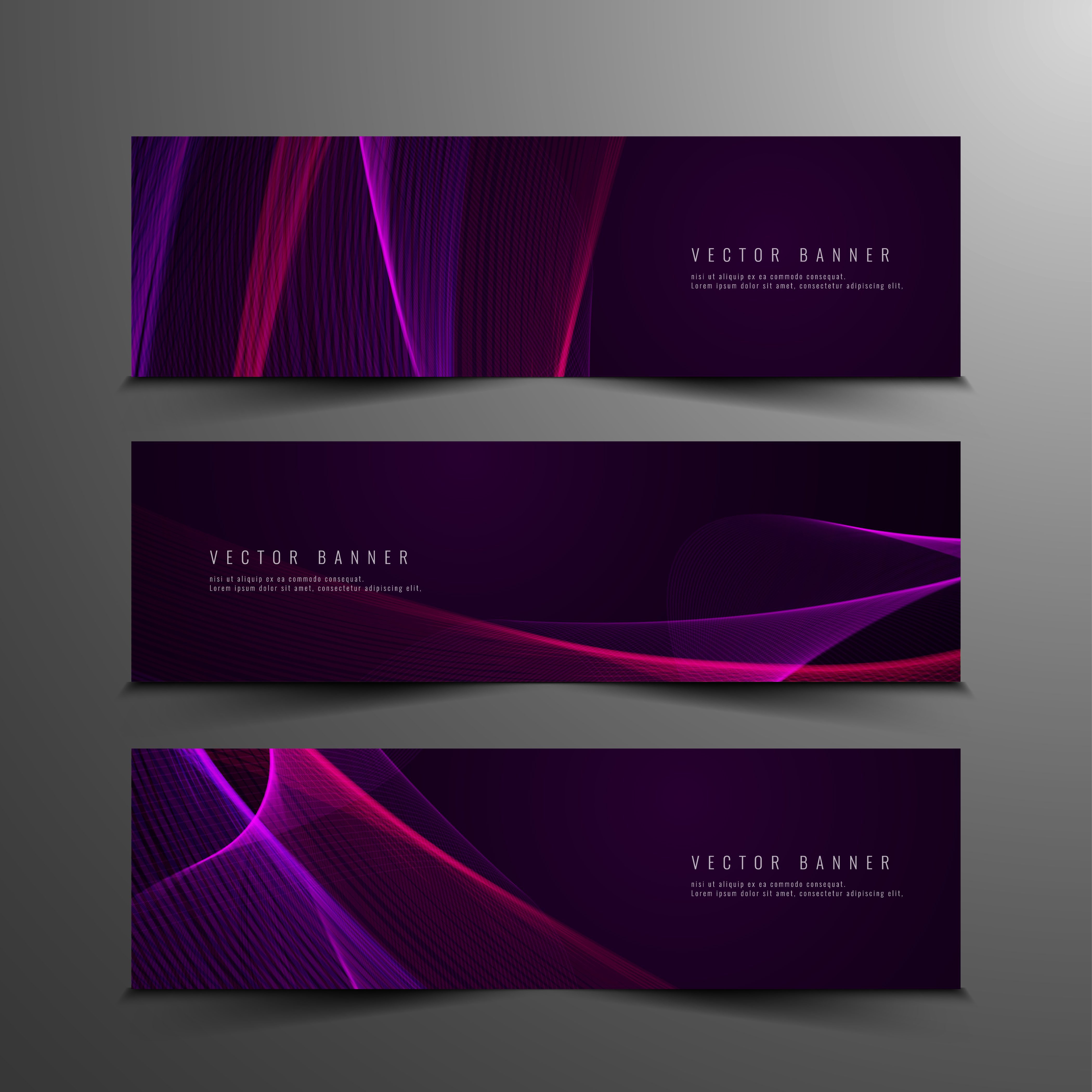 Abstract wavy modern banners set Free Vector