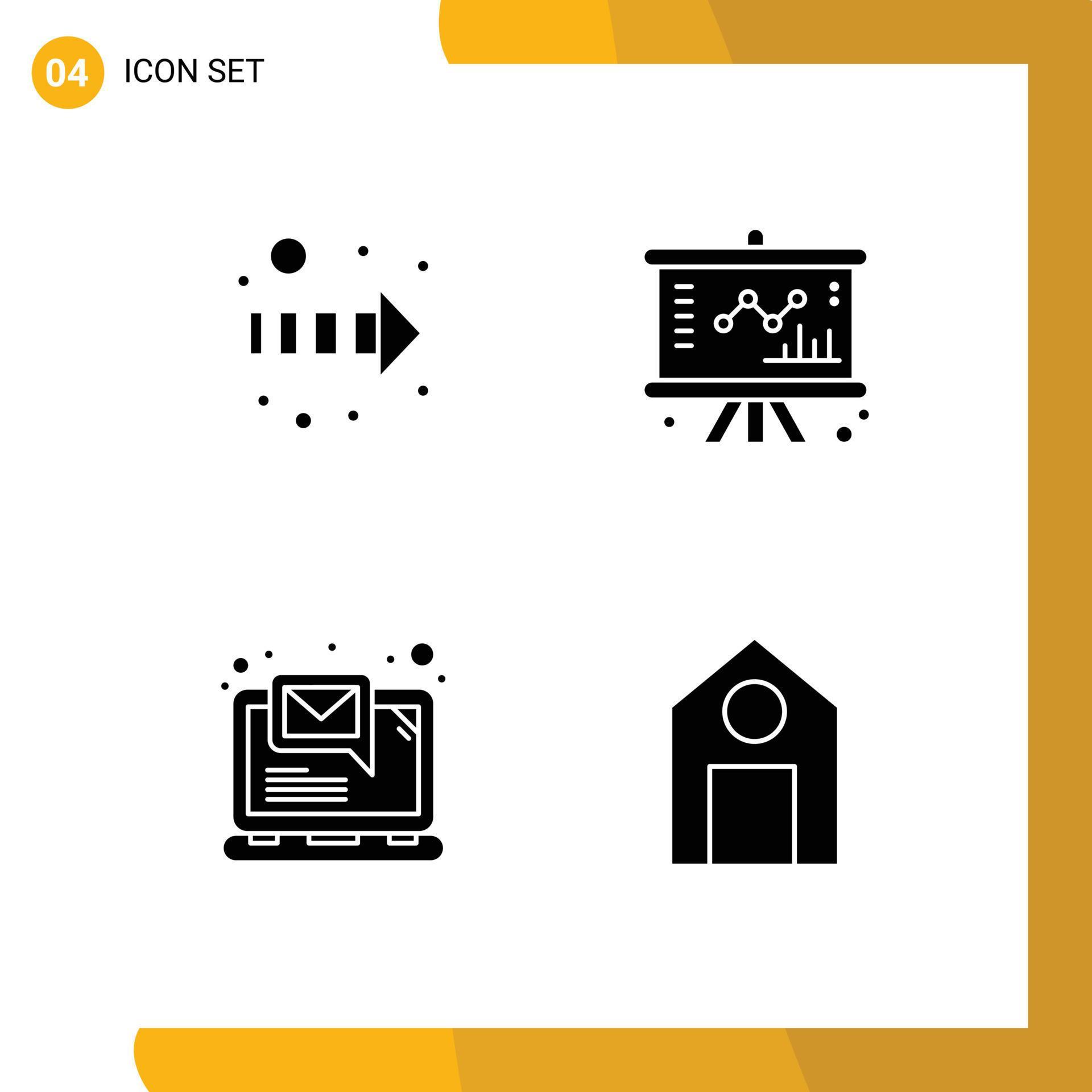 Pictogram Set of Simple Solid Glyphs of arrow laptop business management education Editable Vector Design Elements Stock Free