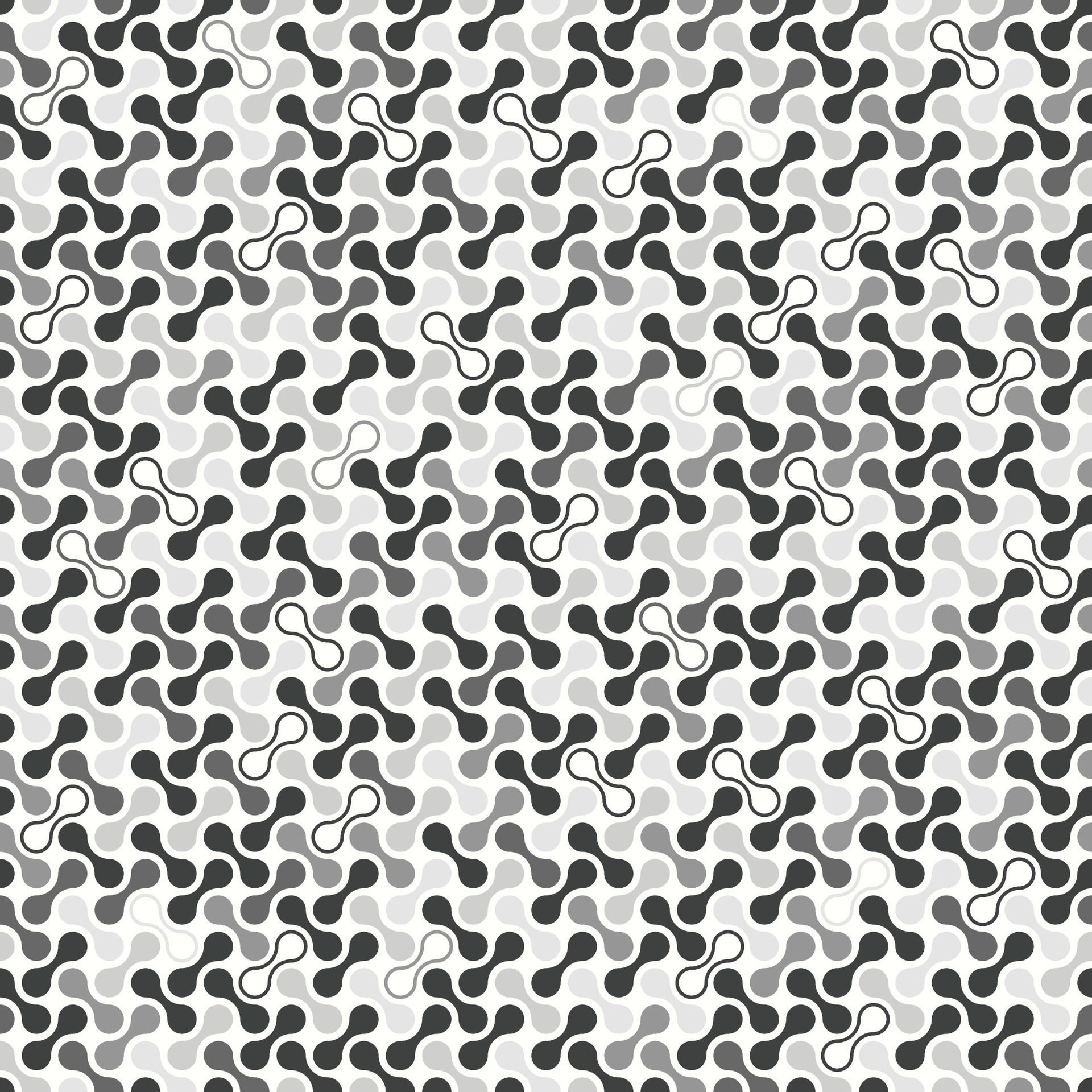 Gray seamless geometric metaballs pattern Free Vector