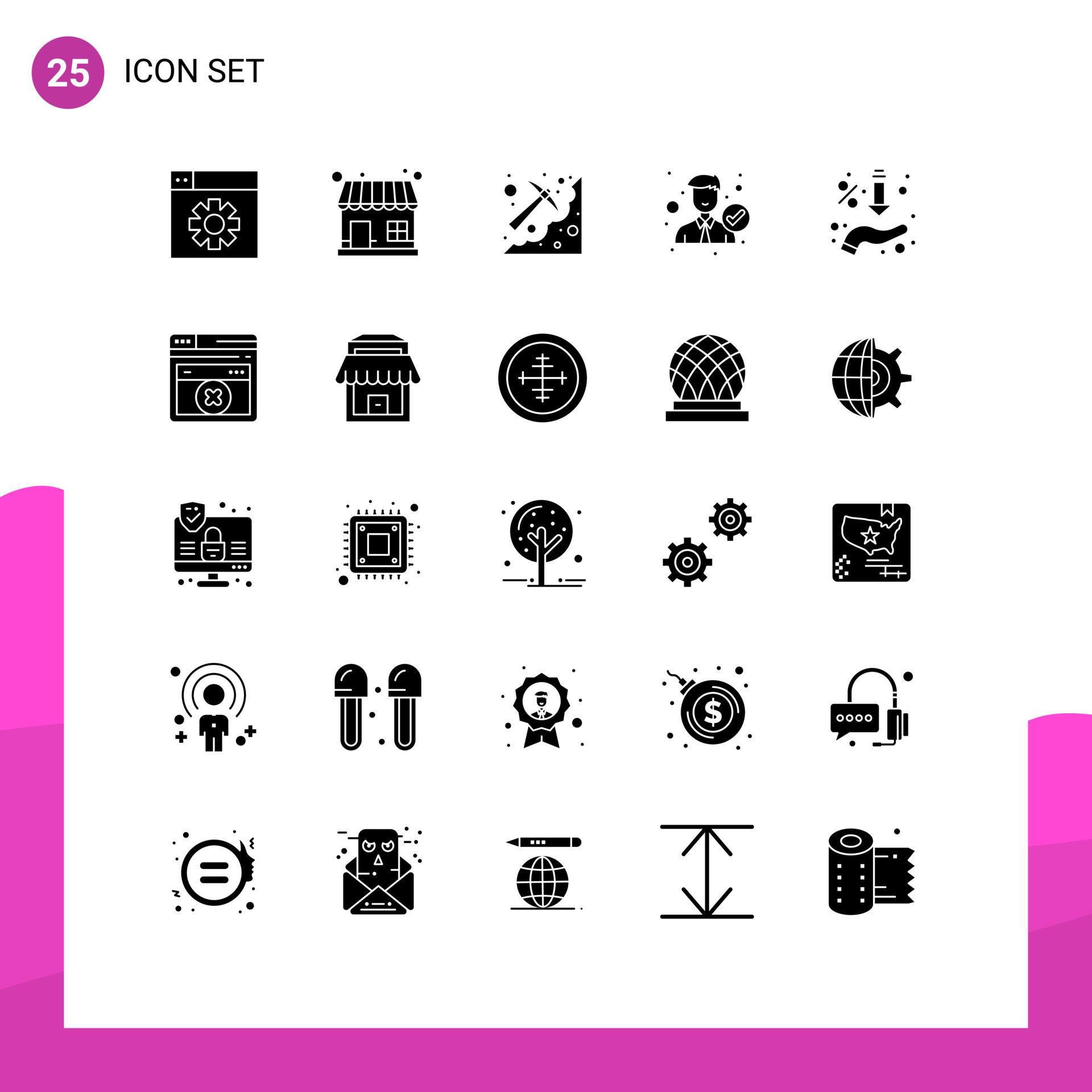 25 Creative Icons Modern Signs and Symbols of arrows office digging man accept Editable Vector Design Elements Stock Free