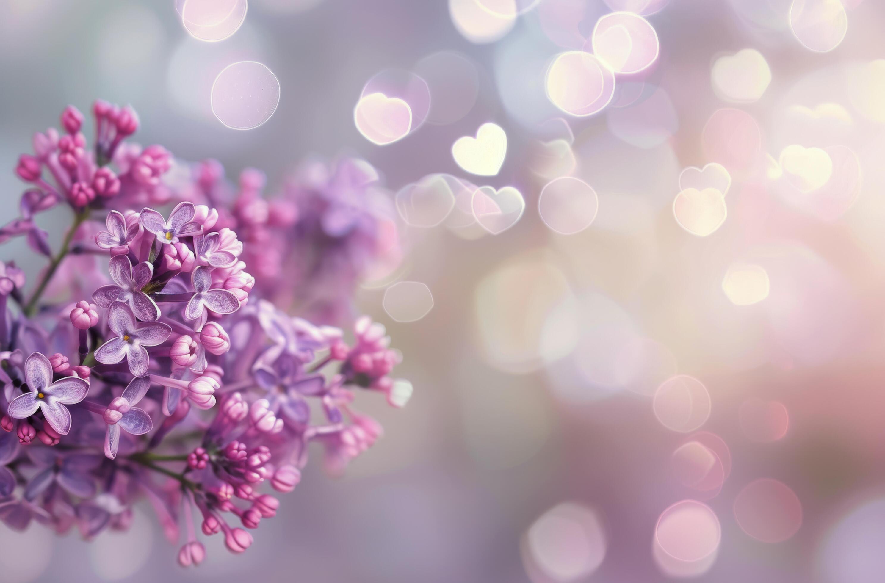 Lilac Blossoms With Bokeh Background Stock Free