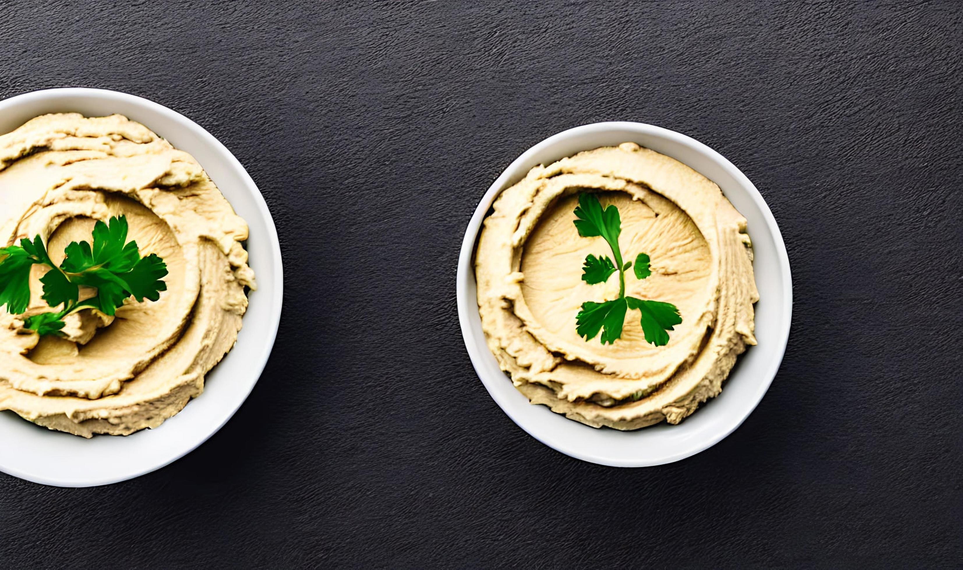 Healthy food. Traditional freshly made organic hummus. Stock Free