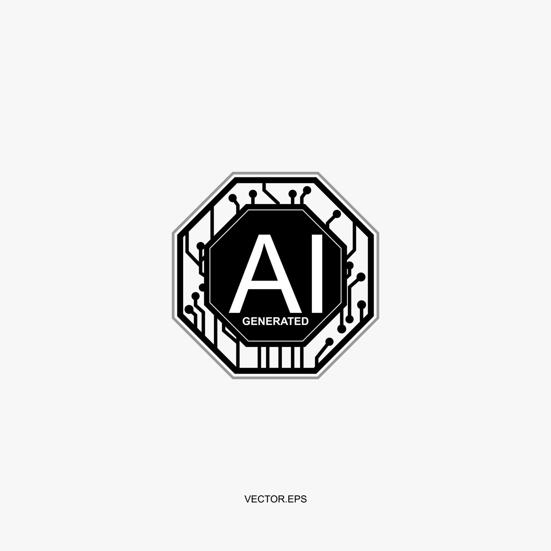 a black and white logo for ai Free Vector