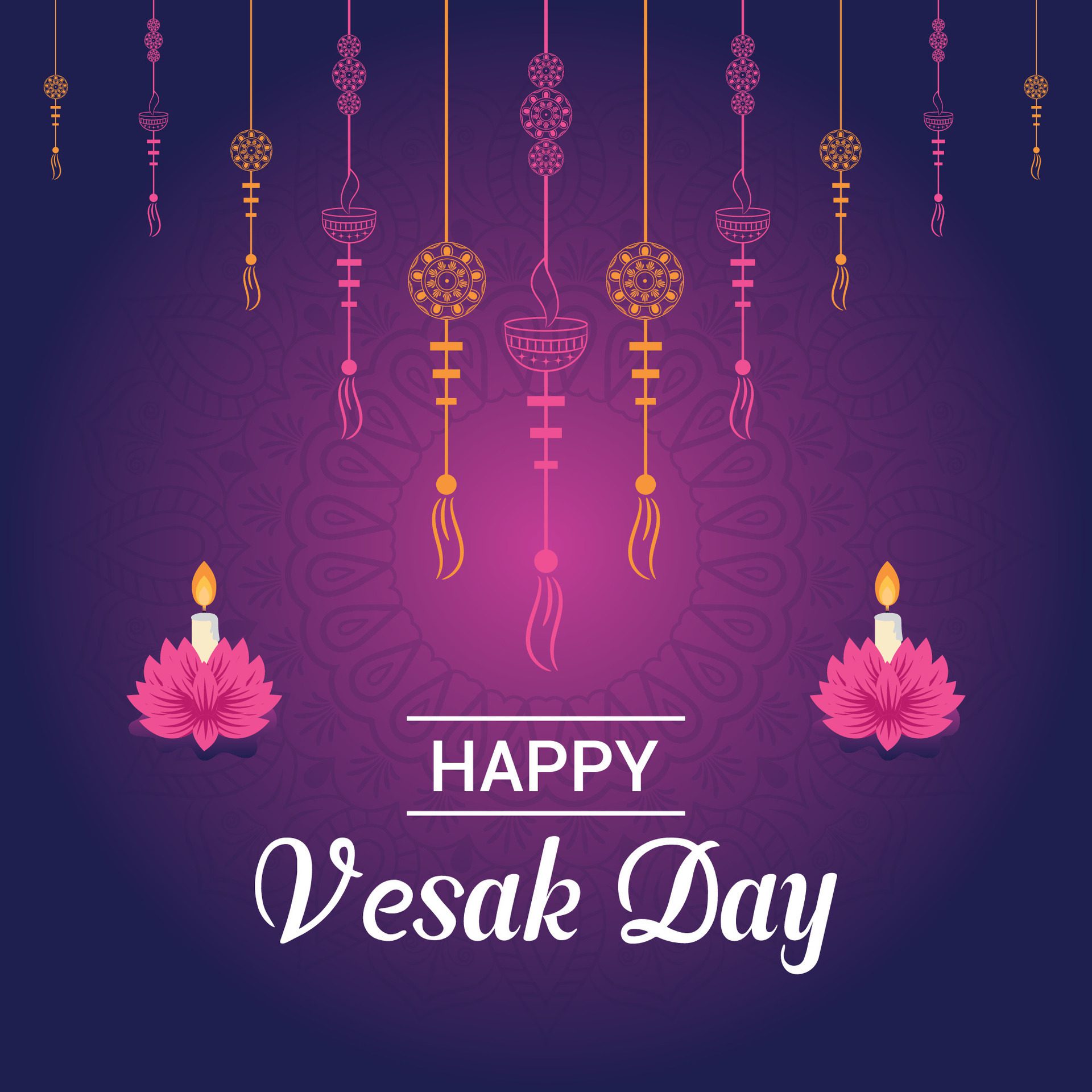 Flat vertical poster template for vesak day illustration festival celebration social media post and vesak day Banner Free Vector