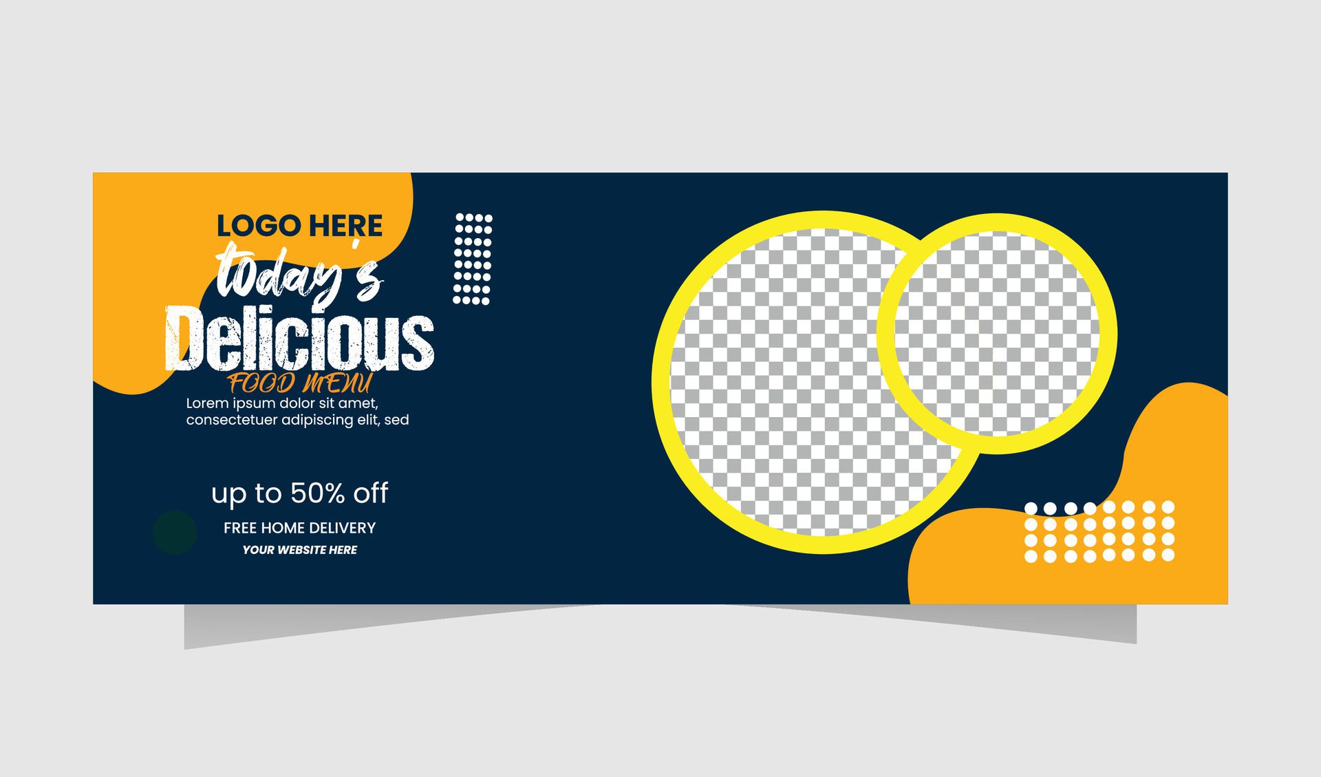 Flat style food sale banner Free Vector