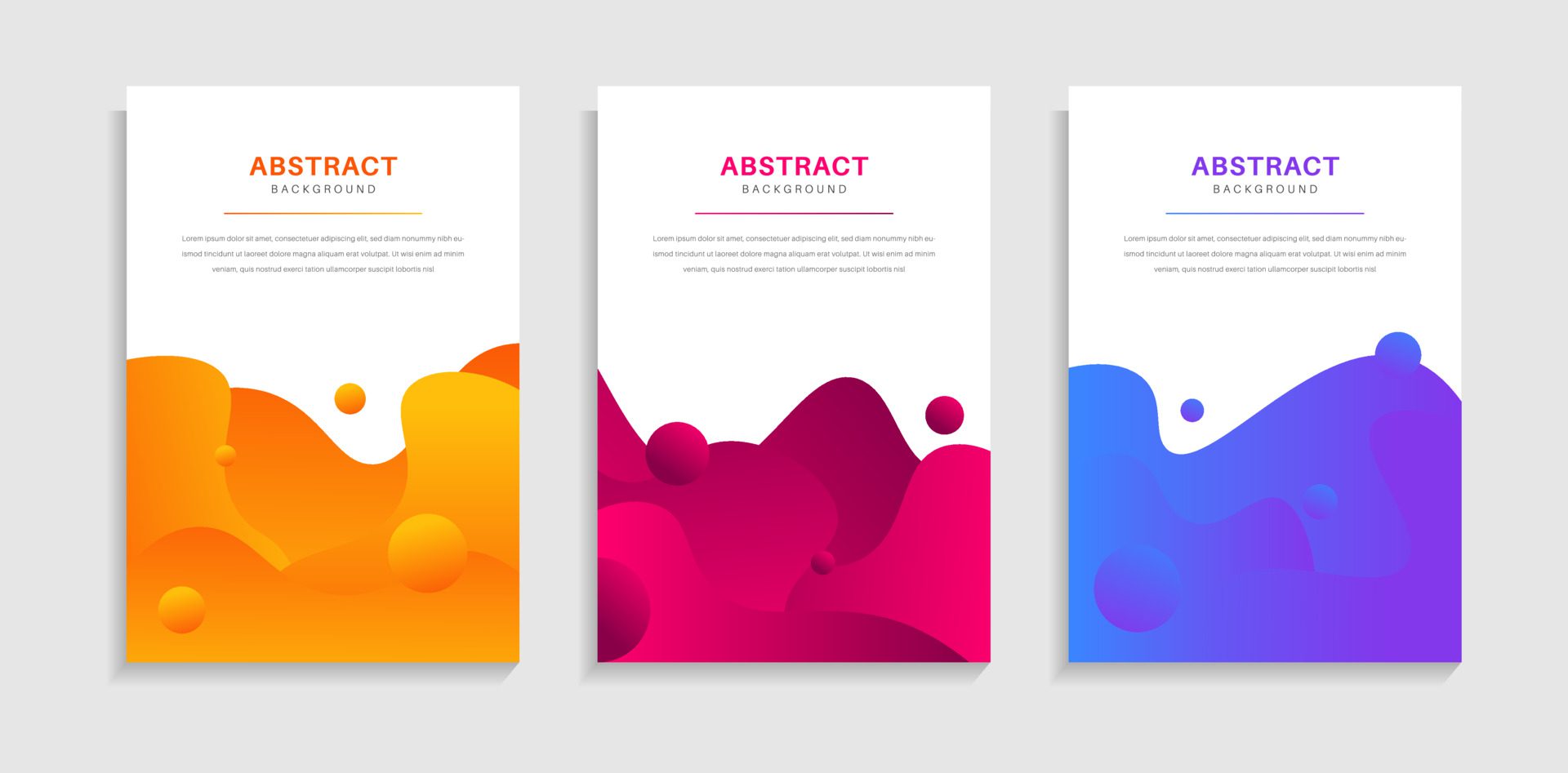 Set Of Gradient Colorful Liquid Shapes Cover Banner Template Free Vector