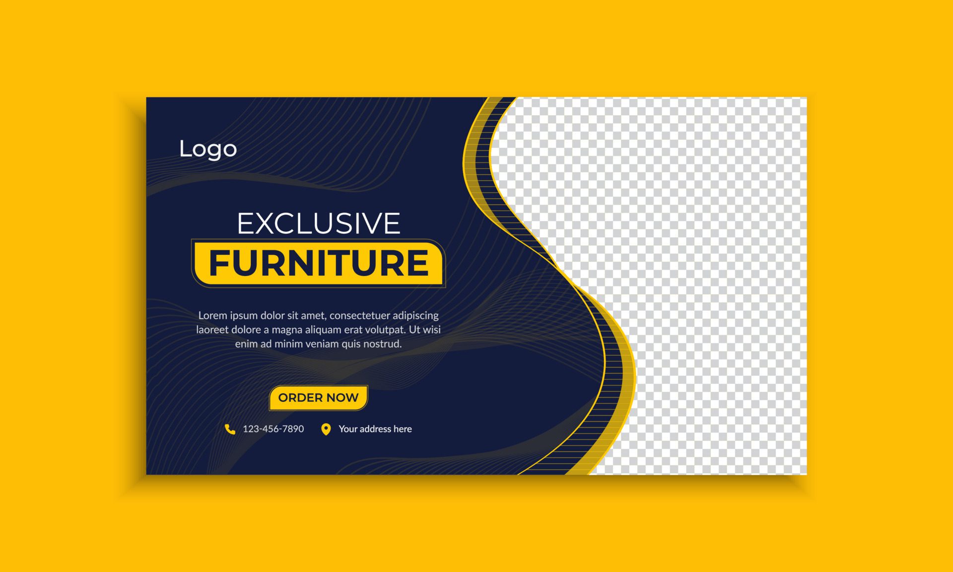 Furniture web banner template Free Vector