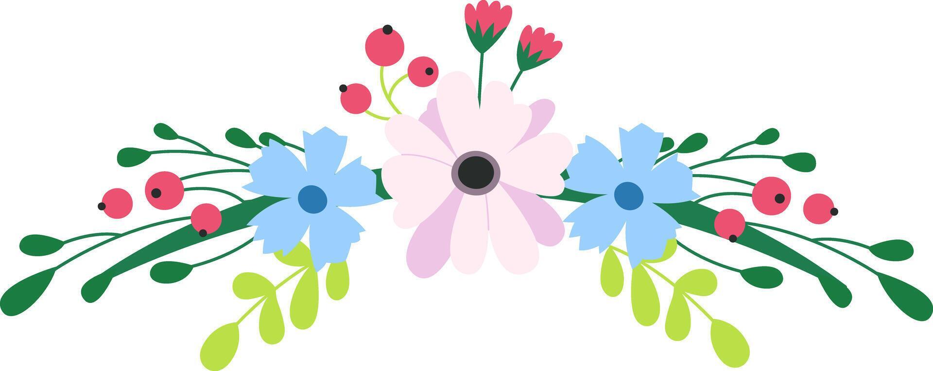 flower bouquet vivid color illustration Stock Free