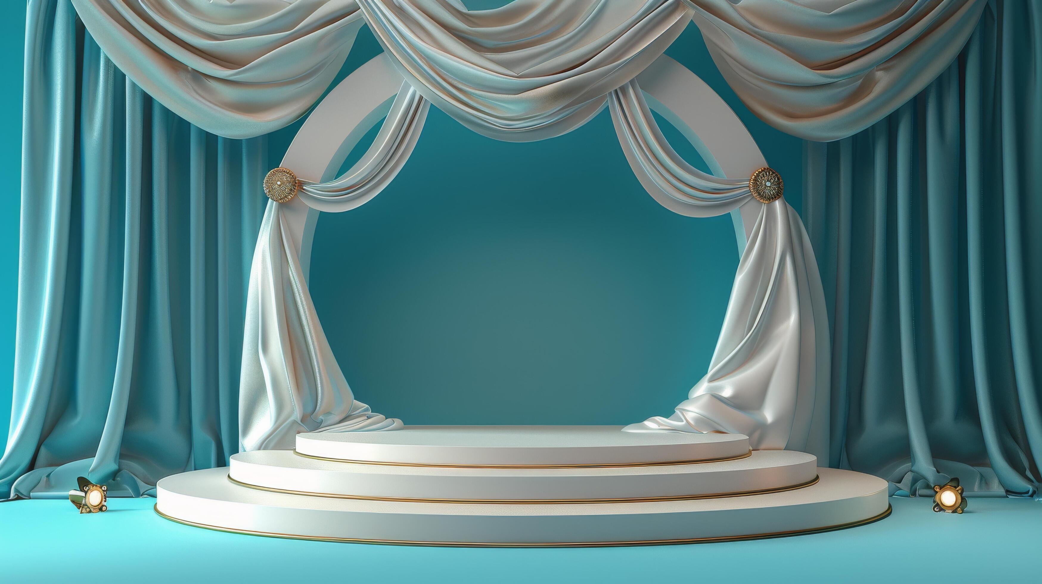 Room With Round Table and Curtains Stock Free