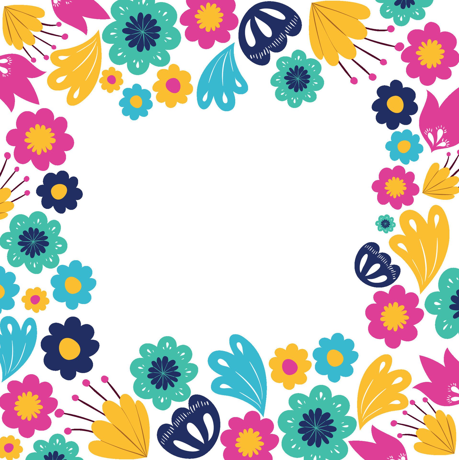 Colorful Flower Pattern isolated Icon illustration Free Vector