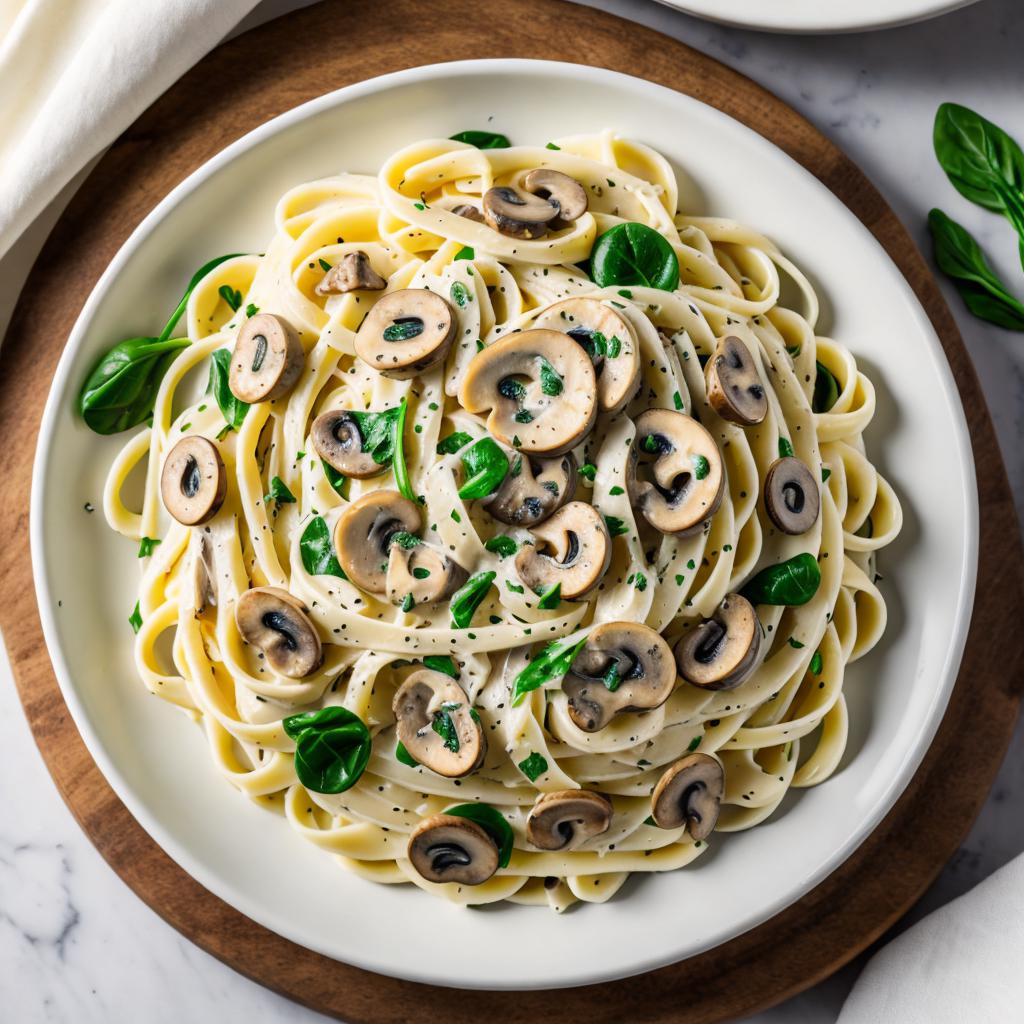 Creamy fettuccini alfredo with by @ai_generated