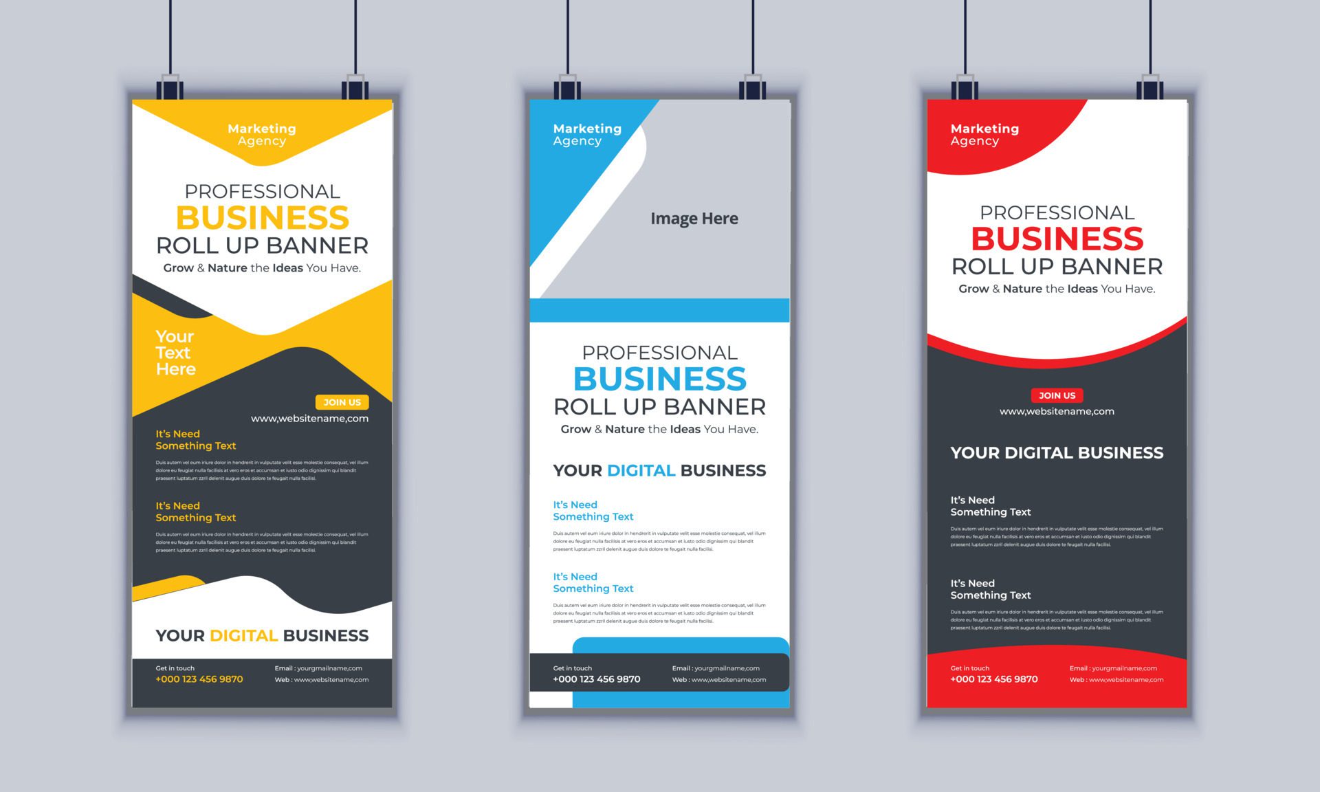 Corporate Business Roll up Banner Design, Multipurpose Roll Up Banner Standee Design, Vector Banner Template, Corporate Identity Print Template Free Vector