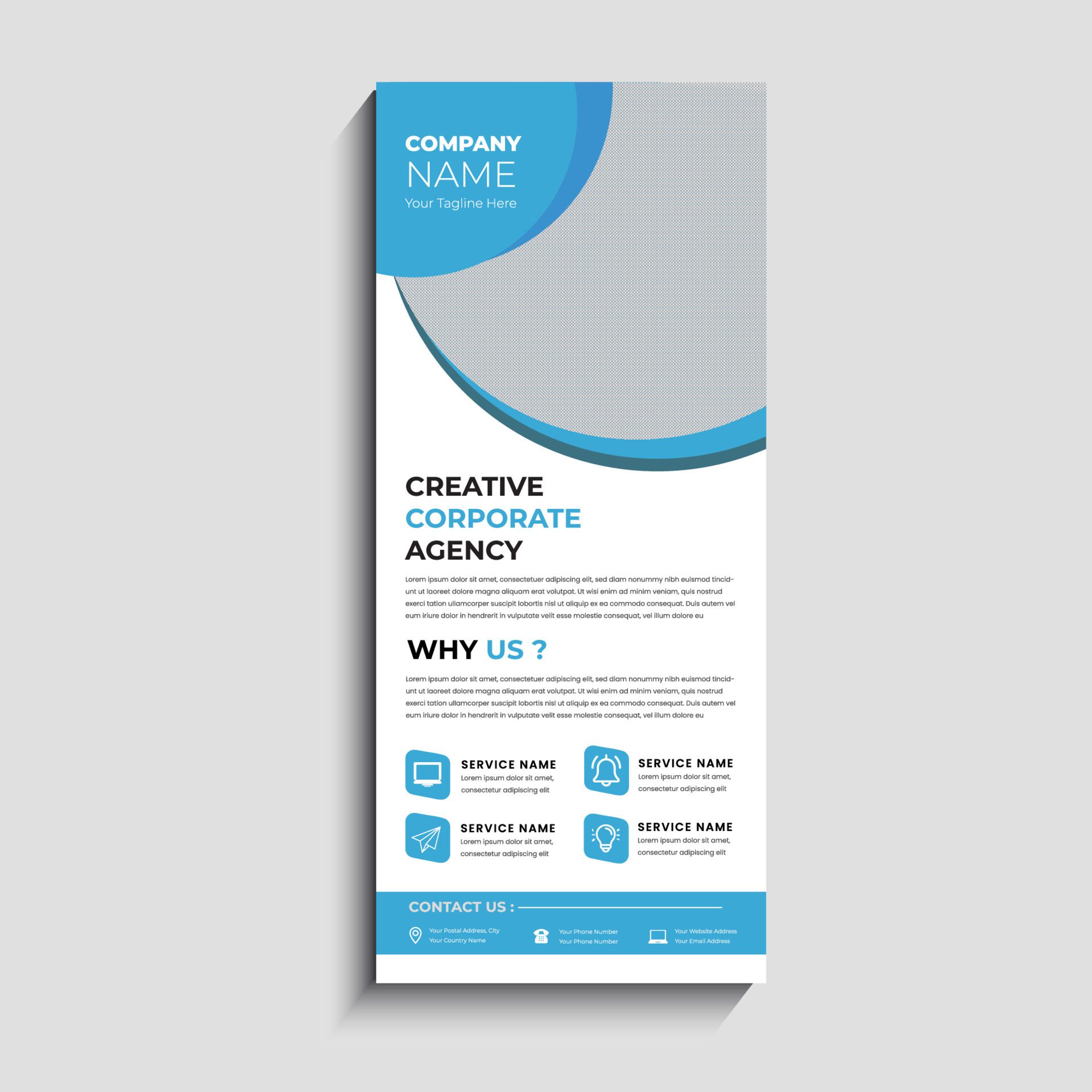 Corporate Business Roll Up Banner Signage Standee Template Free Vector