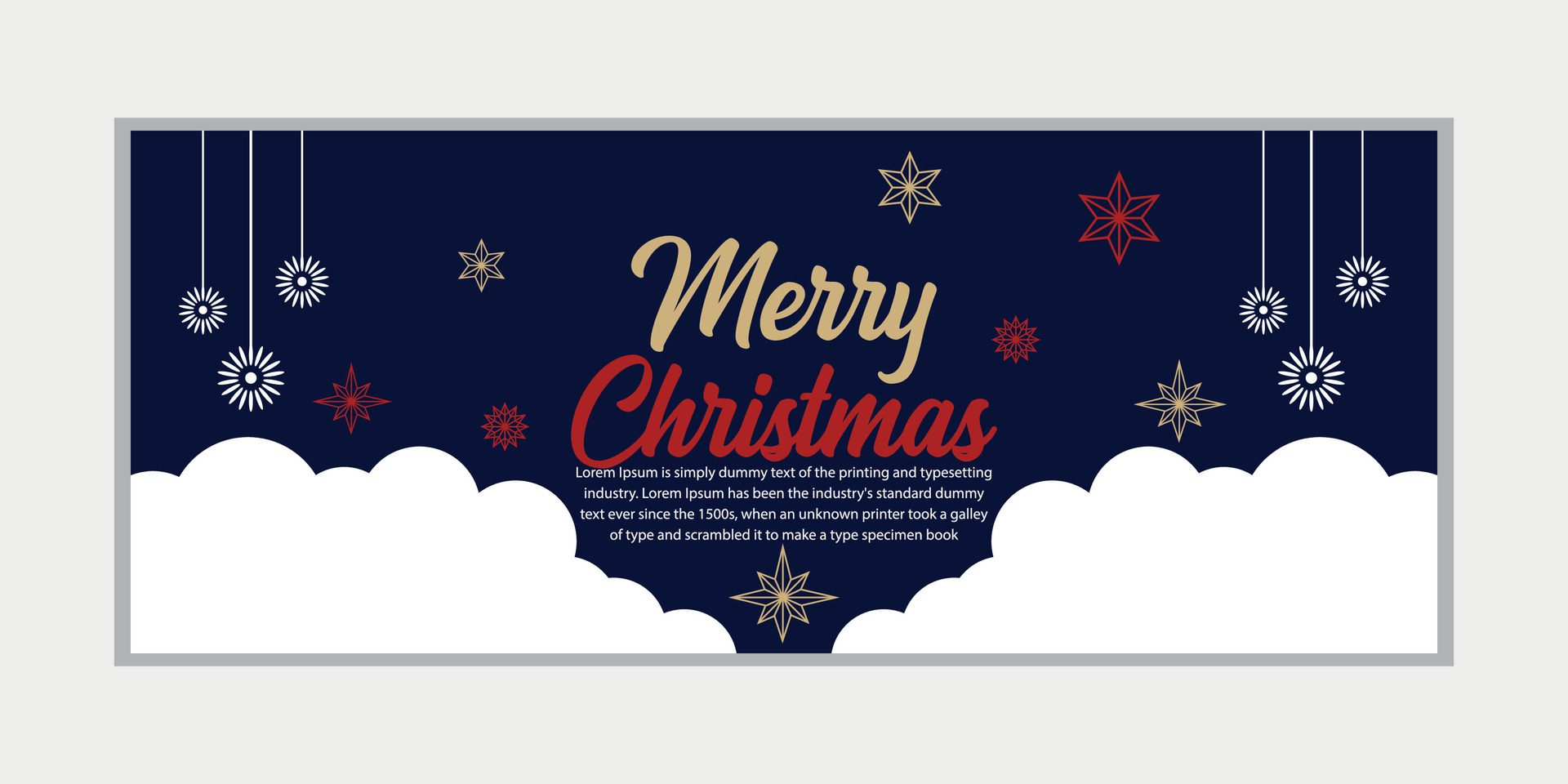 merry christmas banner set and happy new year banner, social media cover and web banner,Merry Christmas design for greeting card, Free Vector