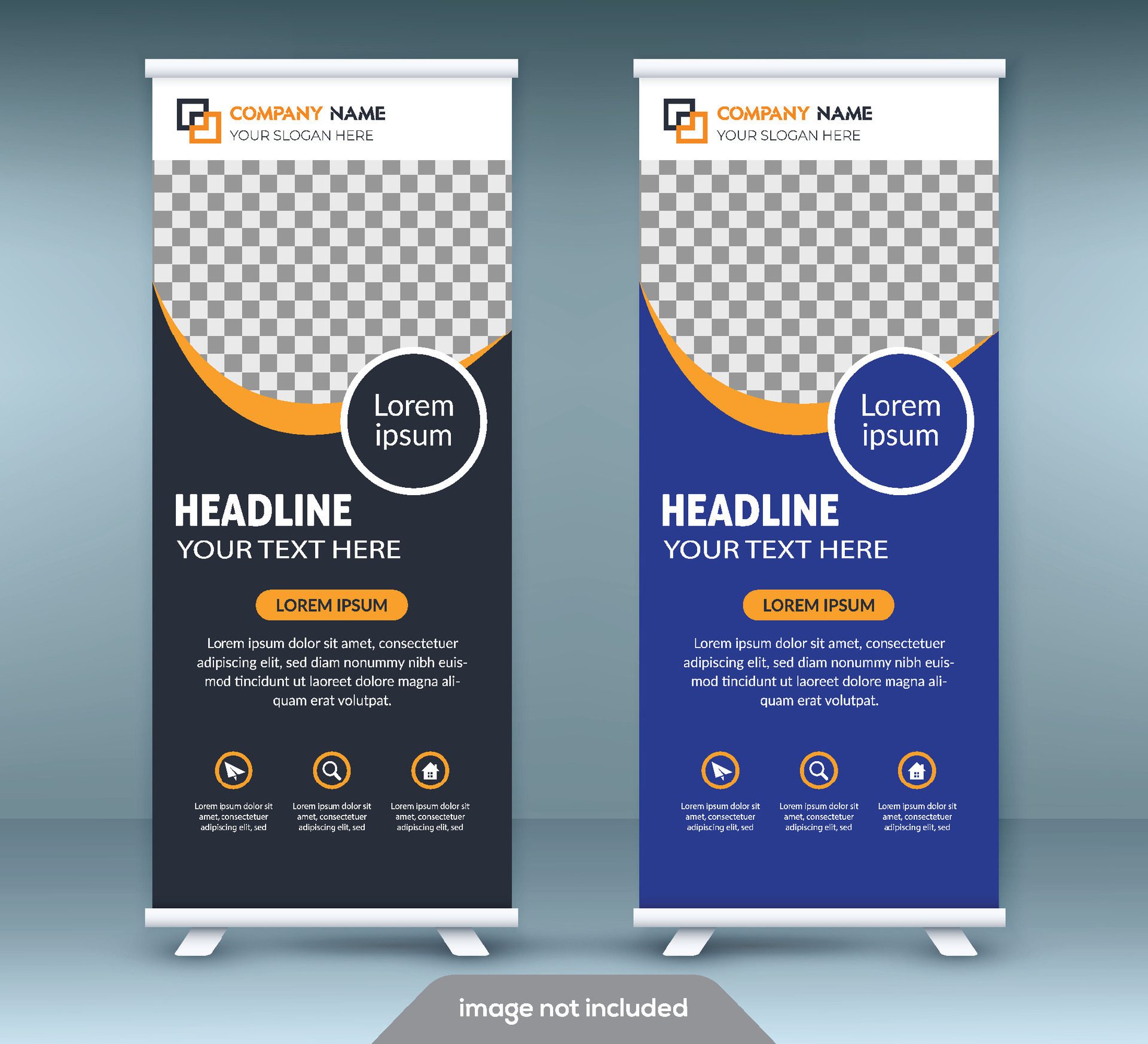 Business Roll Up. Standee Design. Banner Template. Presentation and Brochure Flyer Free Vector