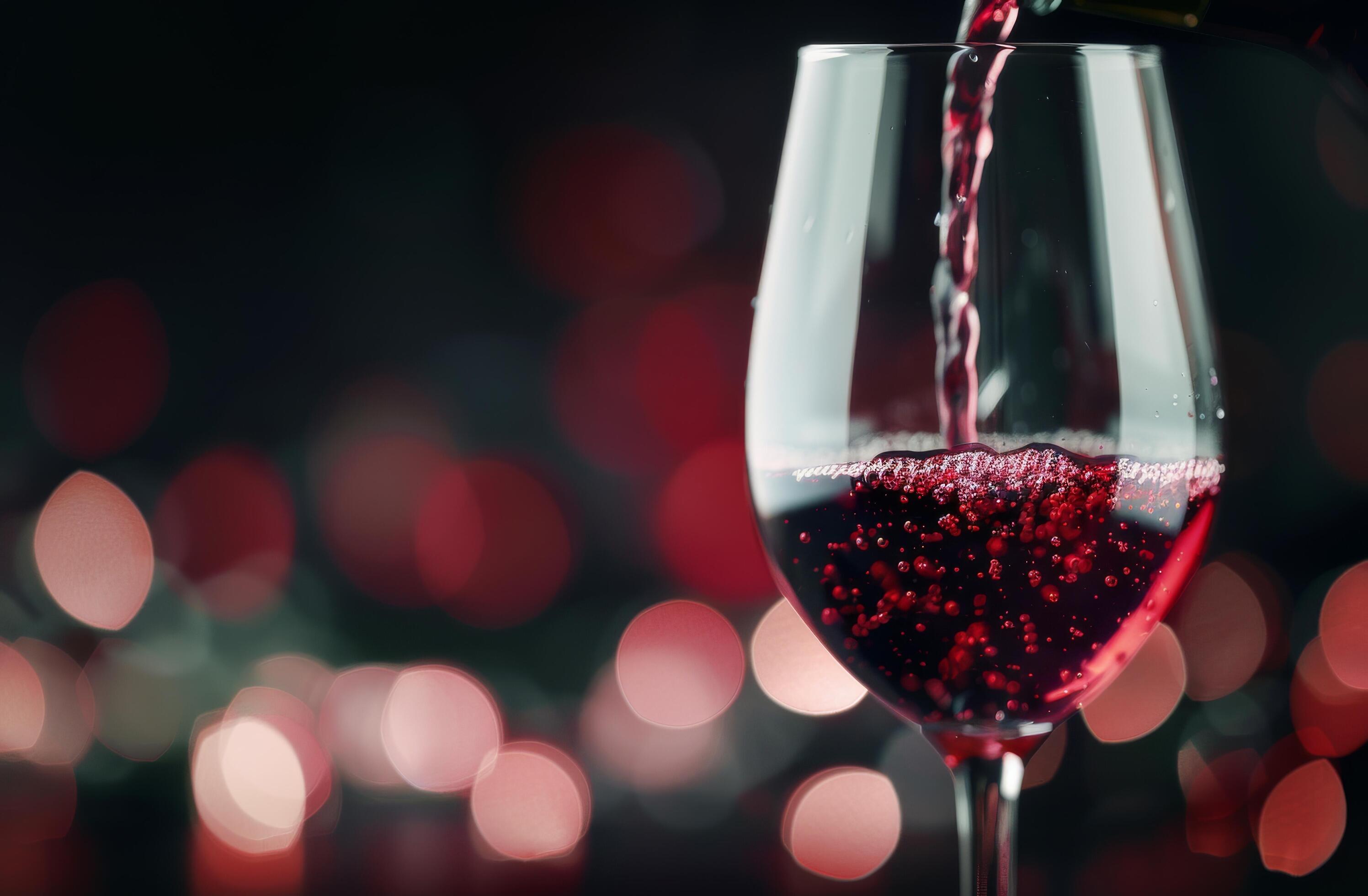 Red Wine Pouring With Bokeh Background Stock Free