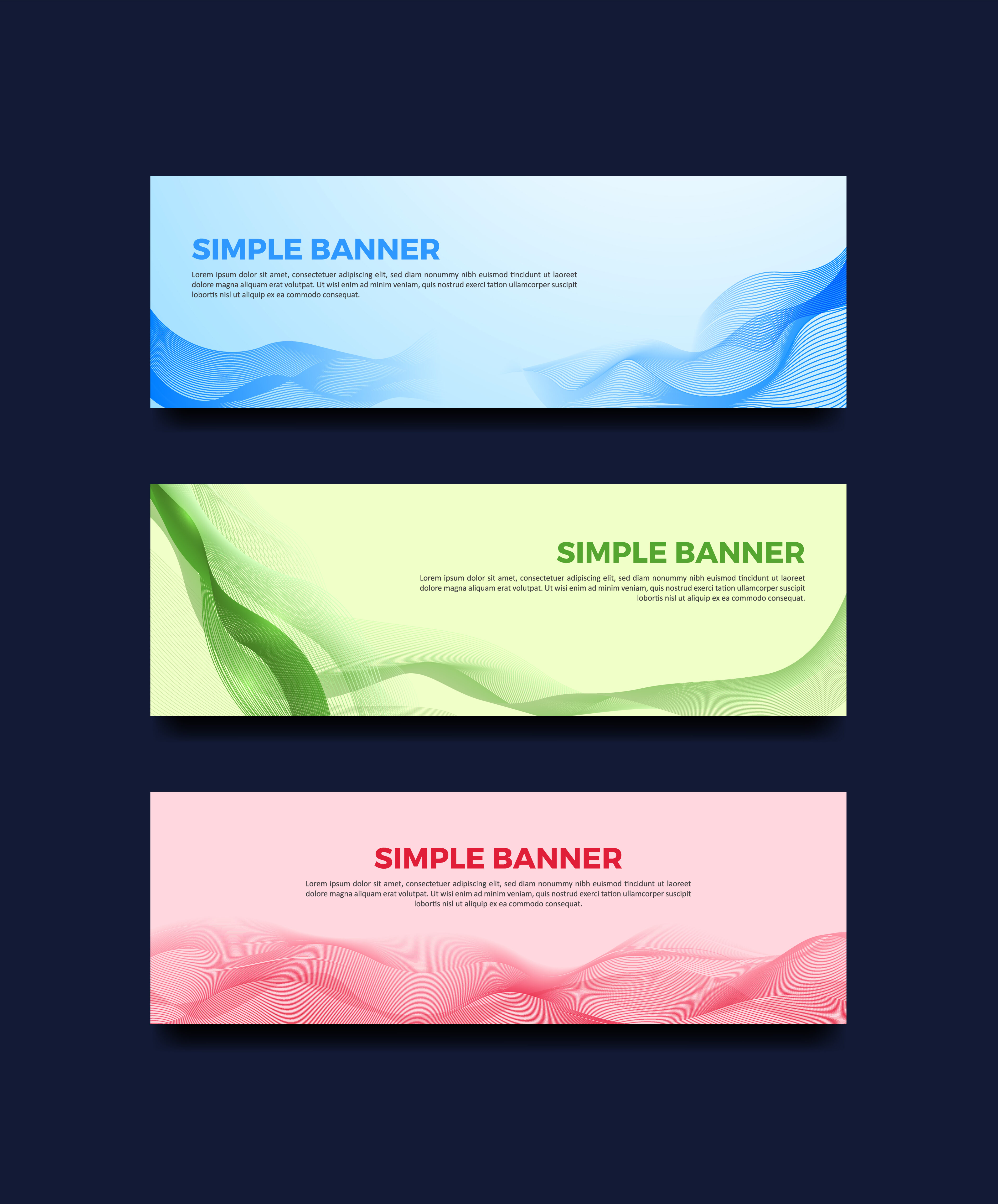 Set of abstract shape banners for business Free Vector and Free SVG