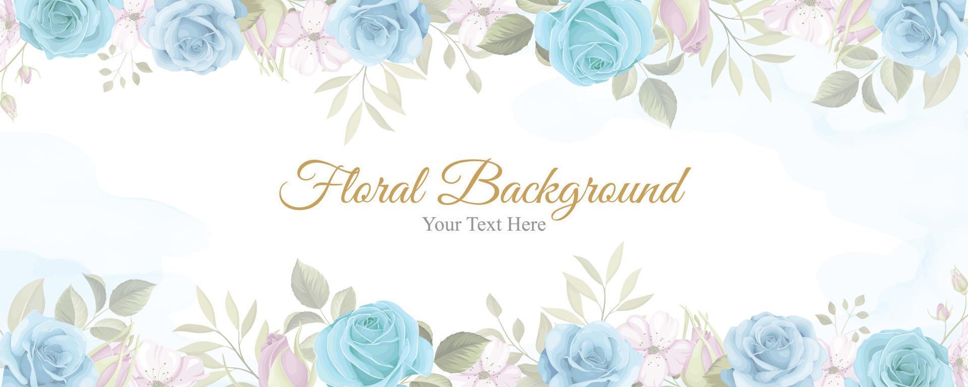 Beautiful flower banner with blue flowers Stock Free